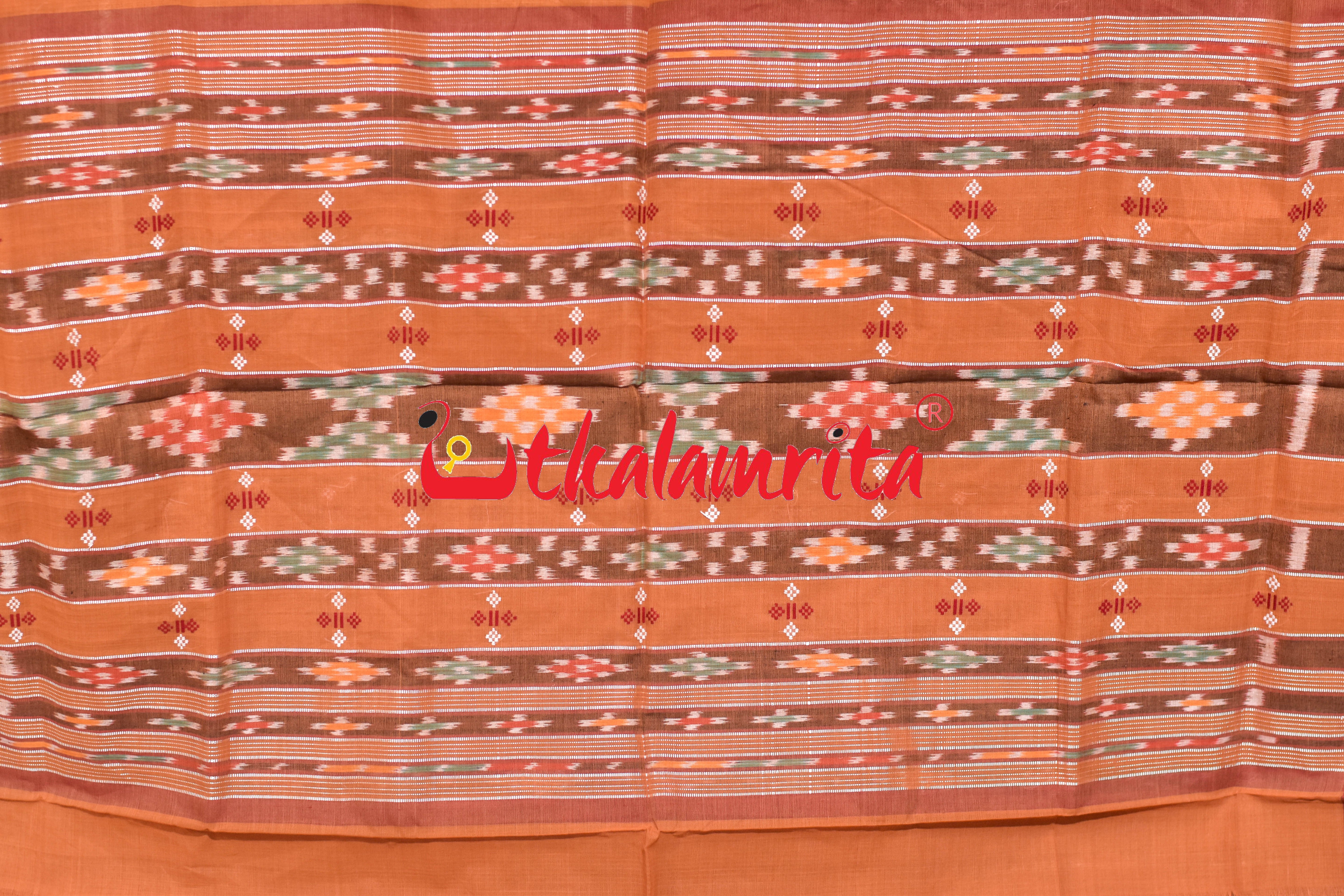 Brown Punji Diamond Pittala Single Cotton Saree
