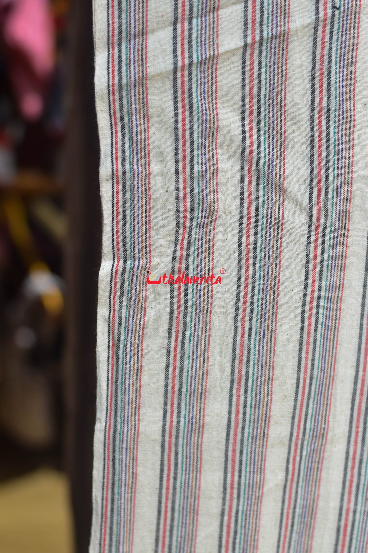 Off White Multi Stripes Kotpad (Fabric)