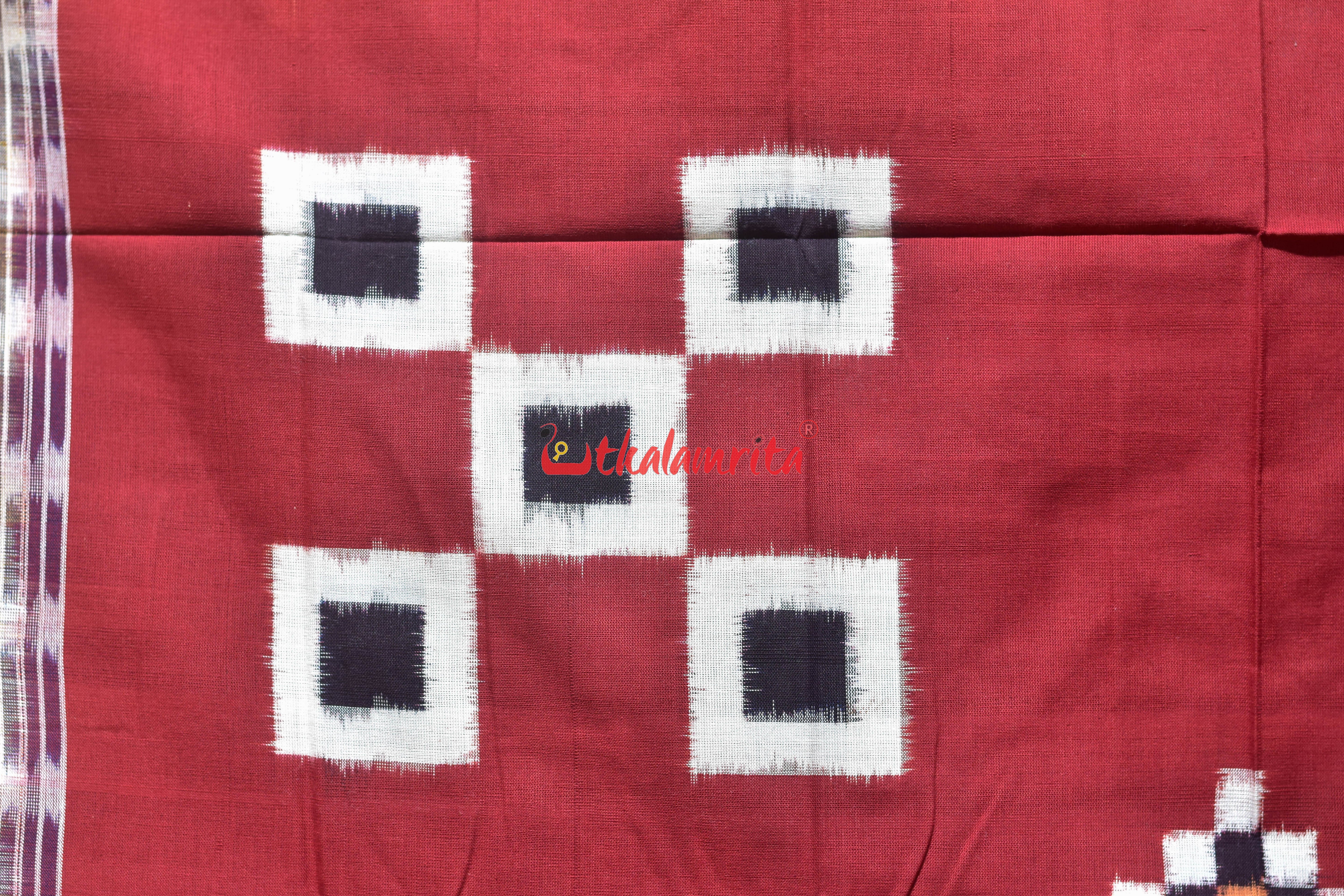 Maroon Cream Line Pasapali Cotton (Single Bedsheet)