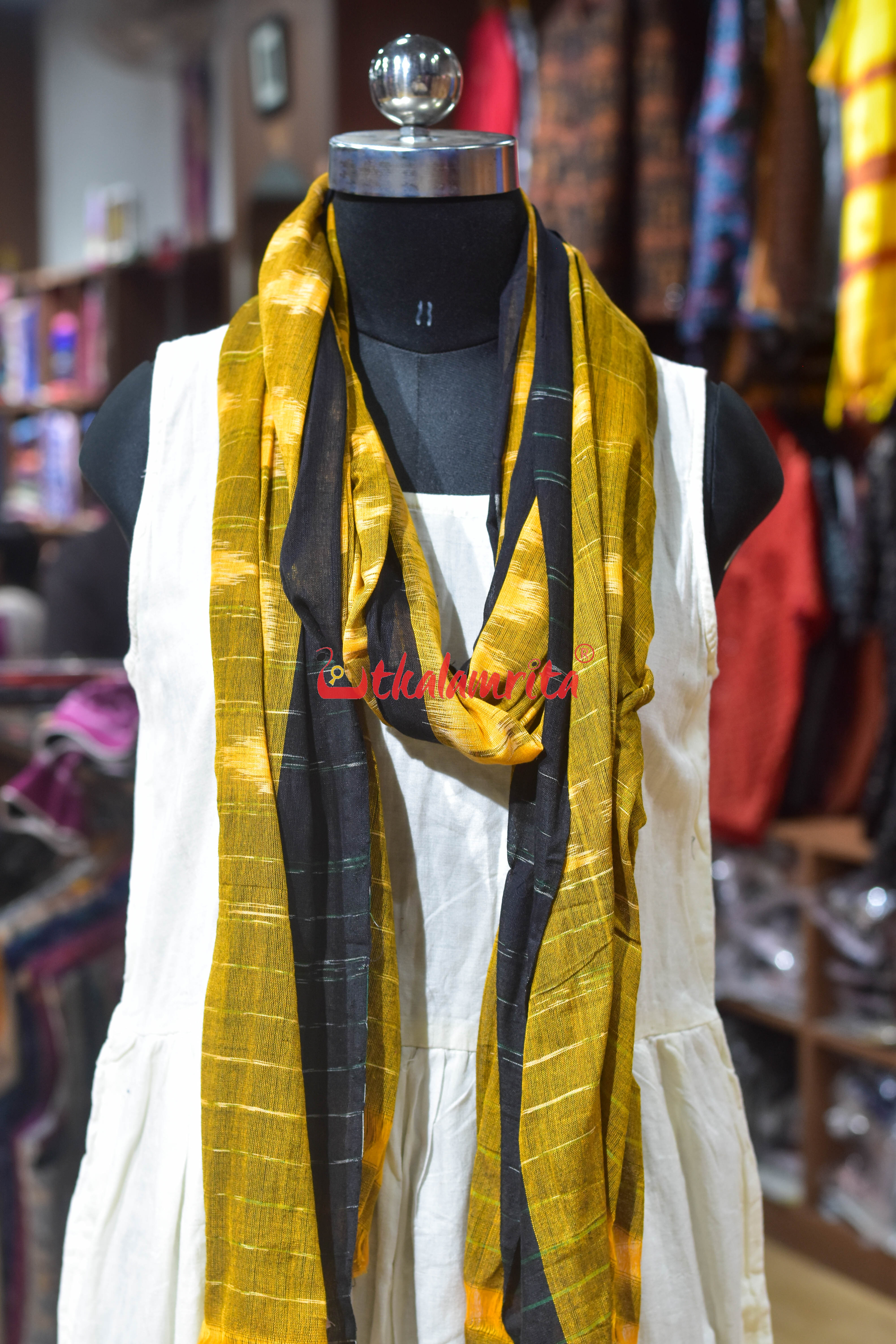 Golden Black Body Bandha Khandua Cotton (Dupatta)