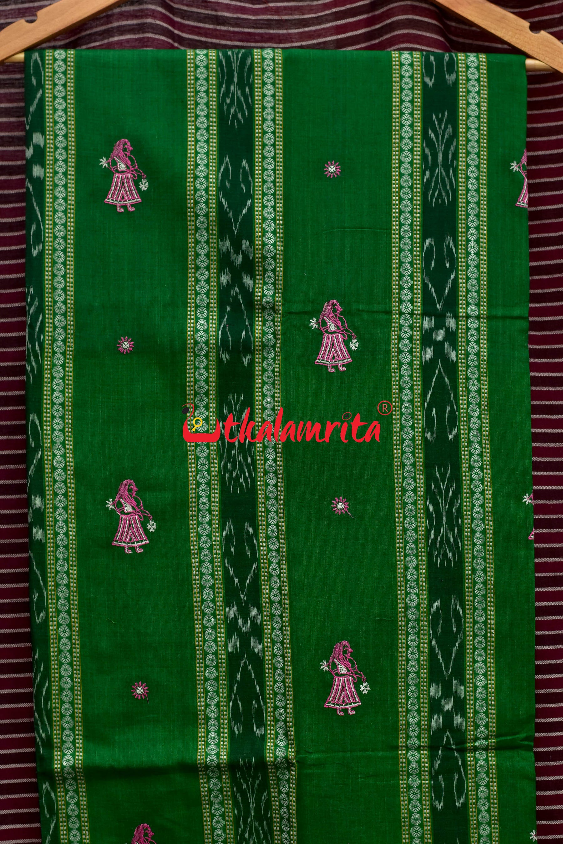 Green Pink Doll Bomkai Dress Set