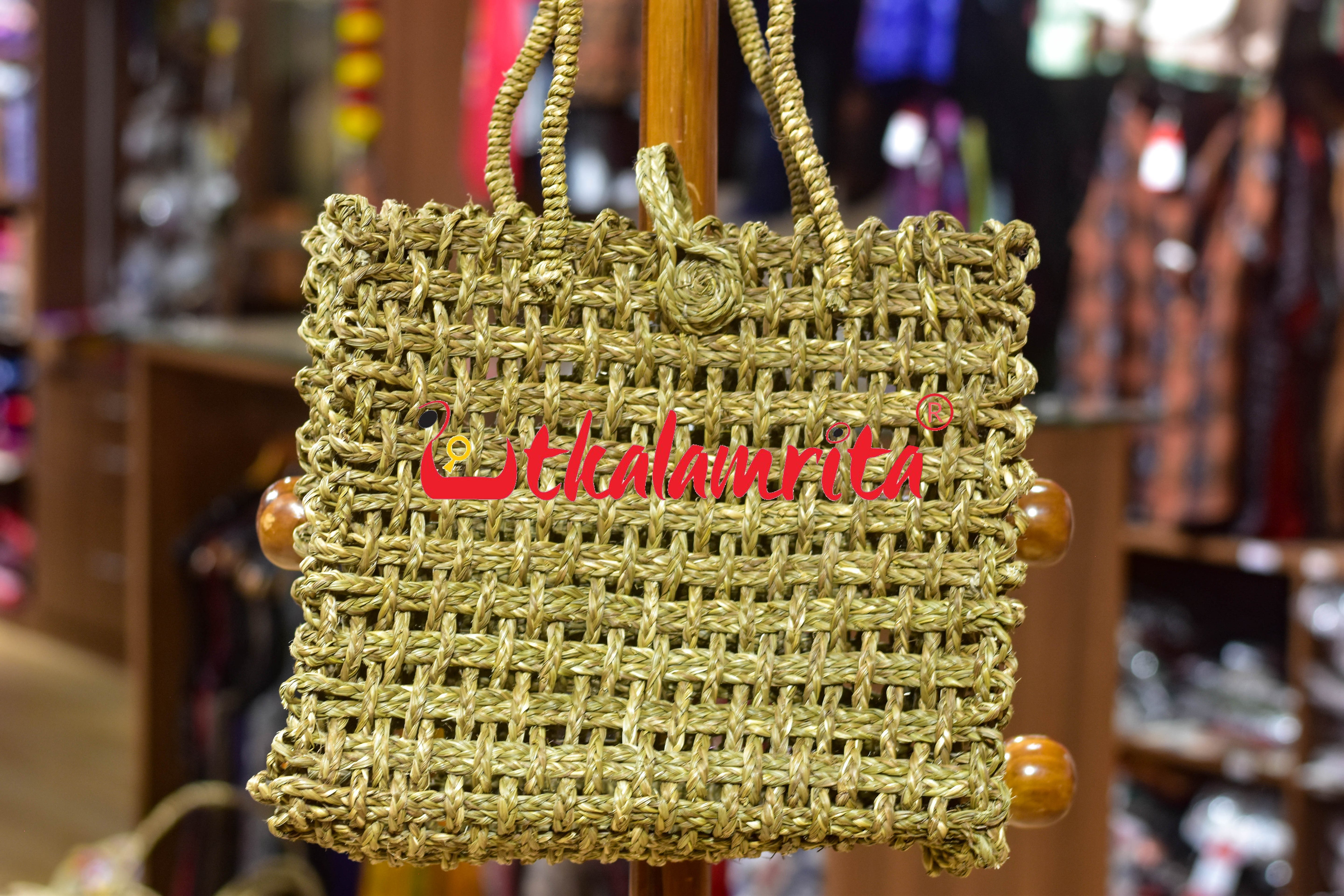 Sabai Grass Jali Bag Large (Natural)