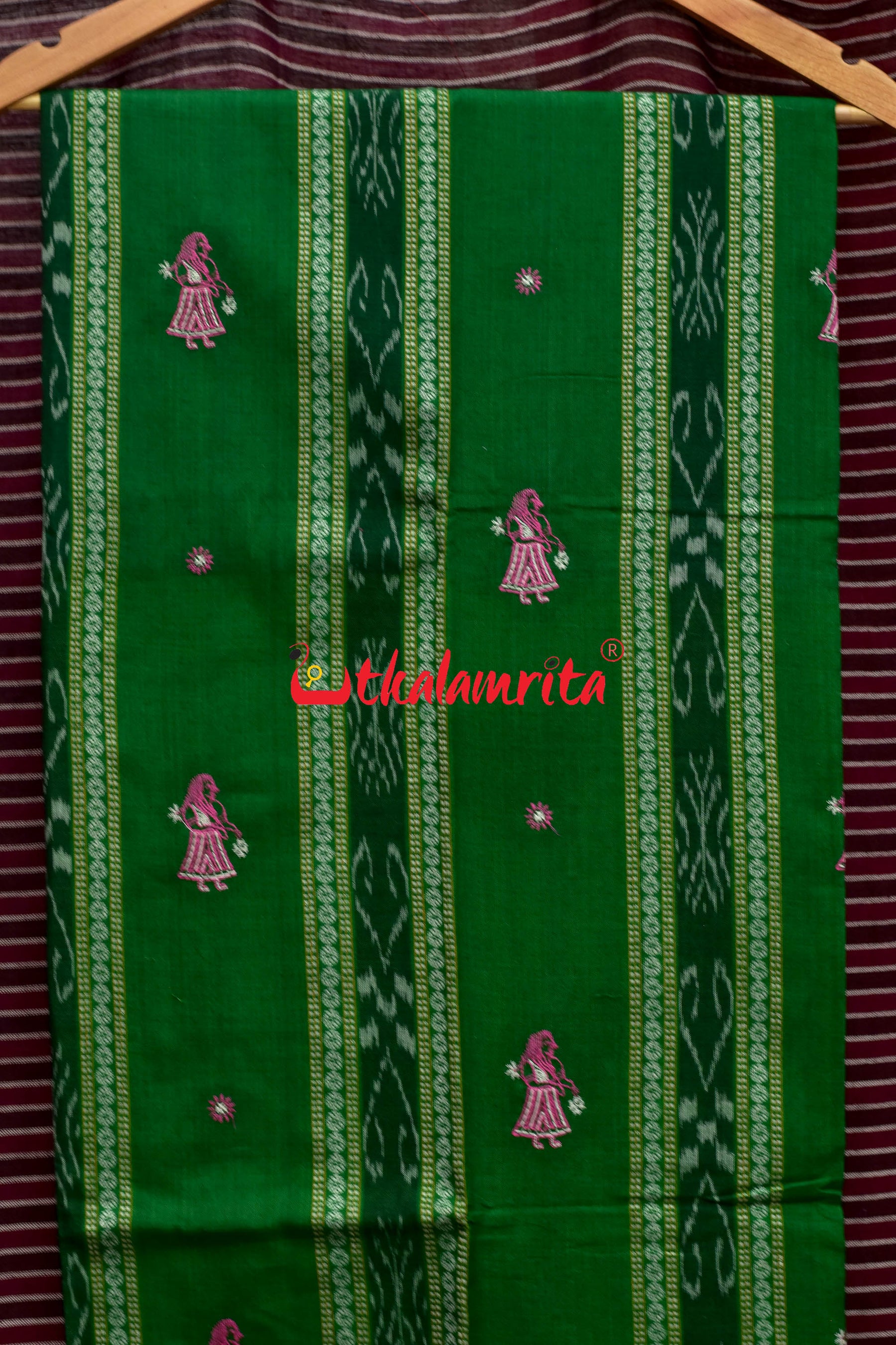 Green Pink Doll Bomkai Dress Set