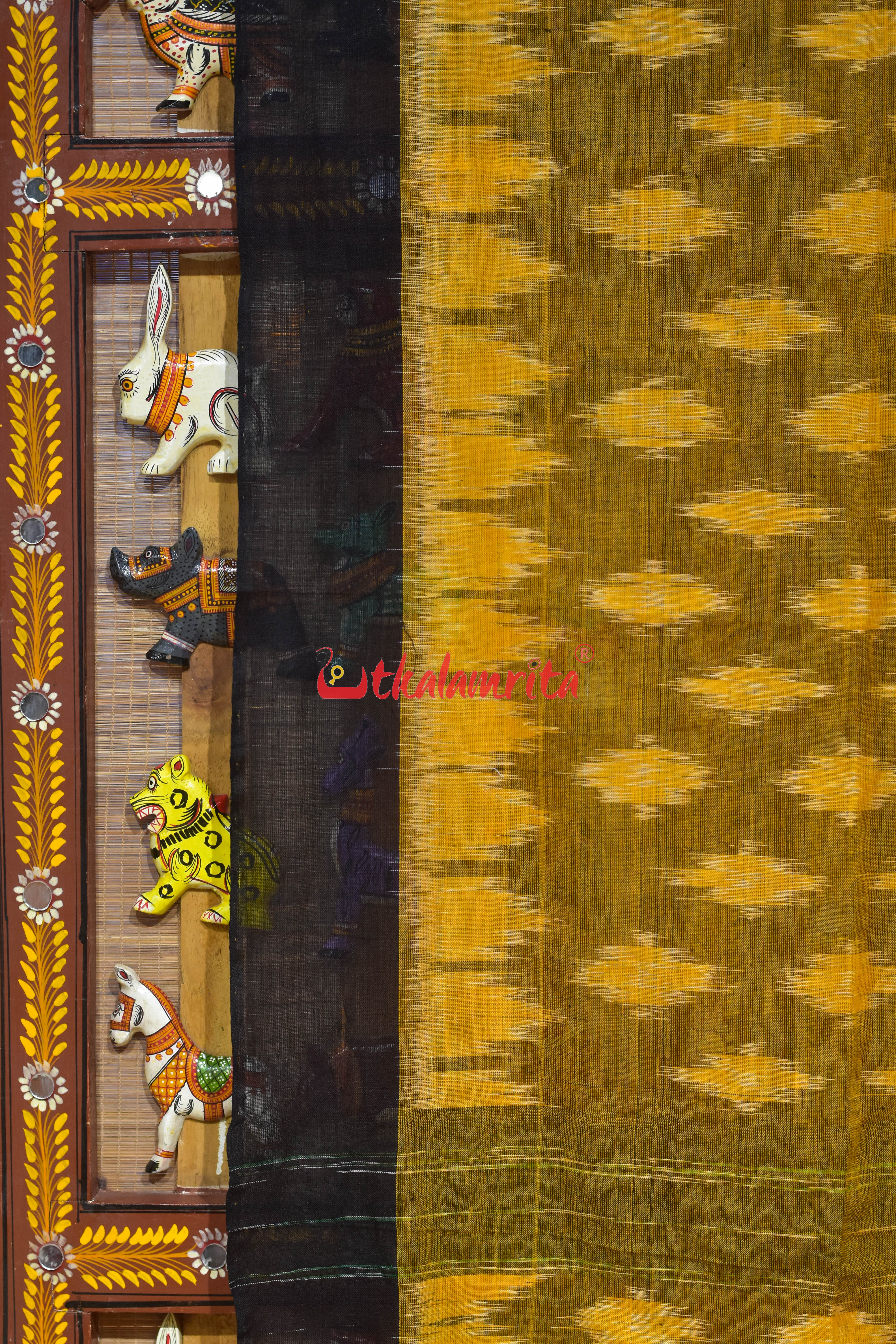 Golden Black Body Bandha Khandua Cotton (Dupatta)