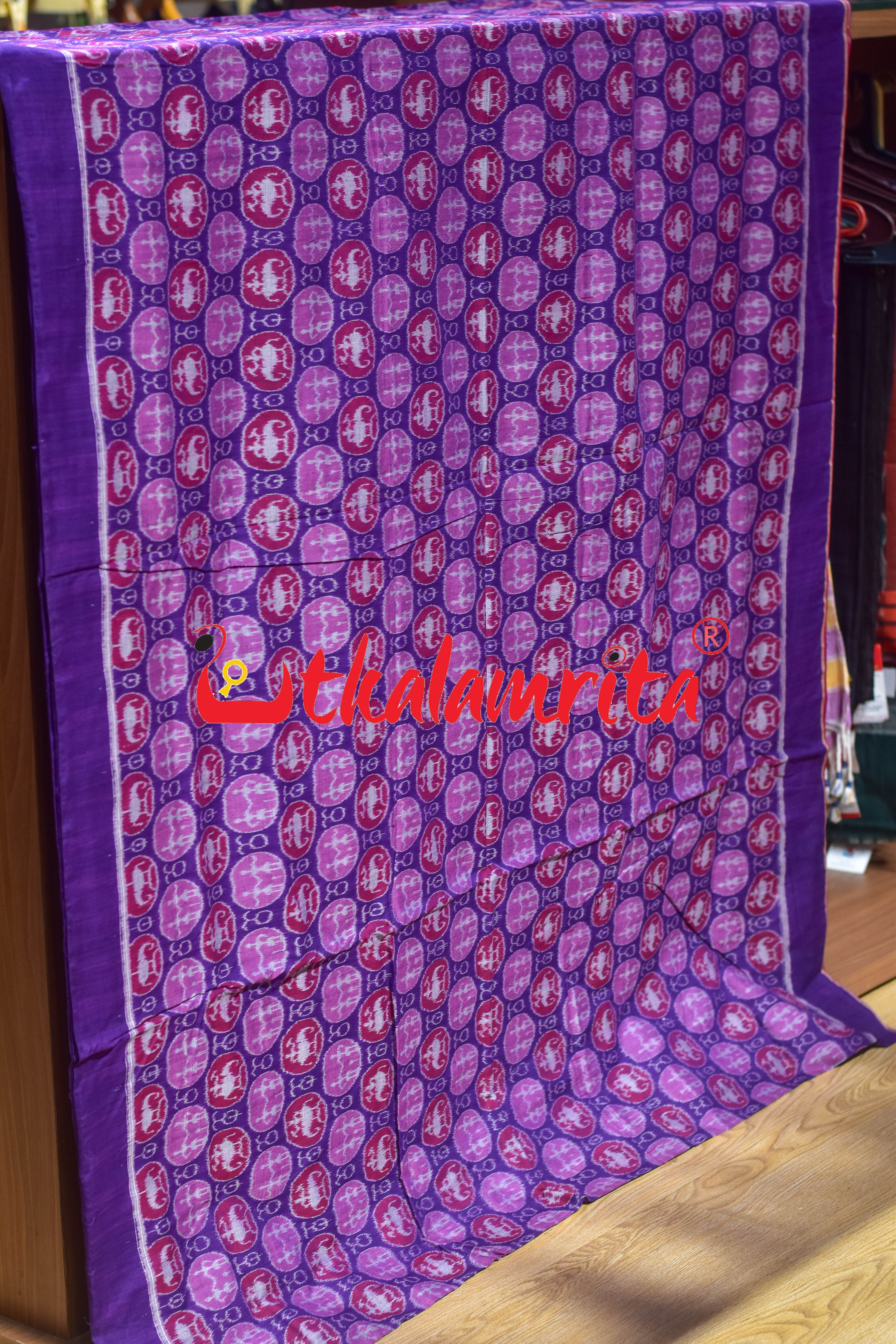 Violet Maroon Jodi Tribals Sambalpuri Cotton (Fabric)