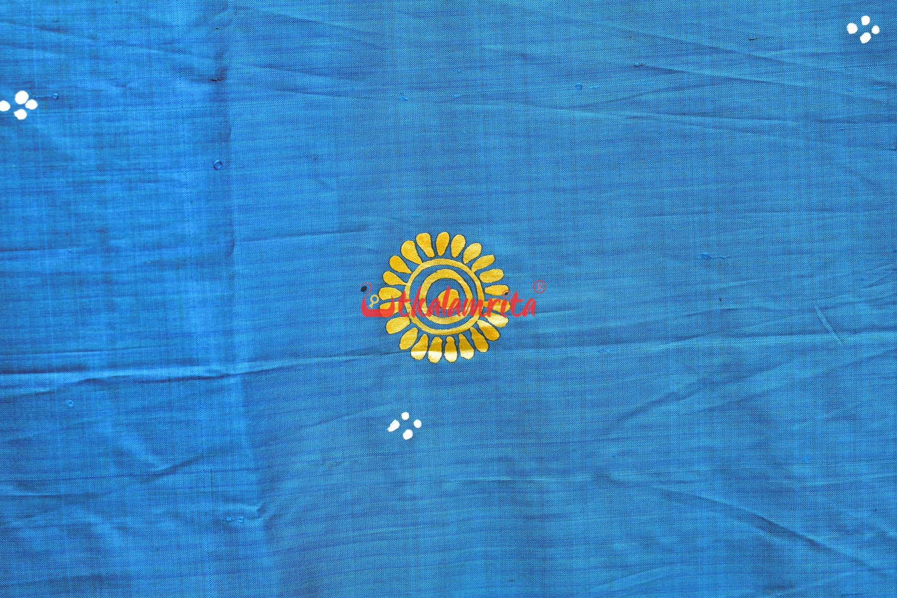 Cobalt Blue Dasabatar Pattachitra Silk Saree