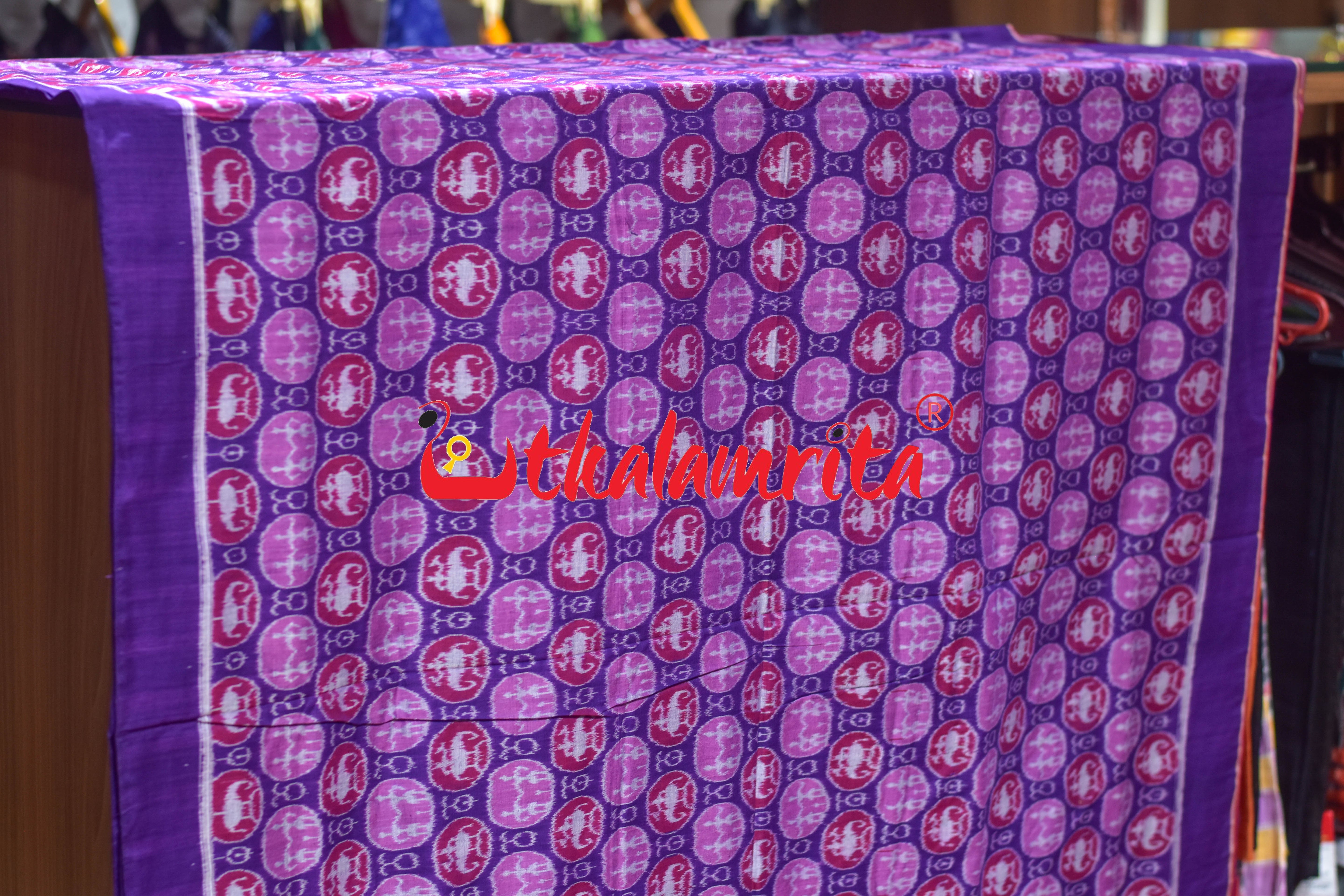 Violet Maroon Jodi Tribals Sambalpuri Cotton (Fabric)