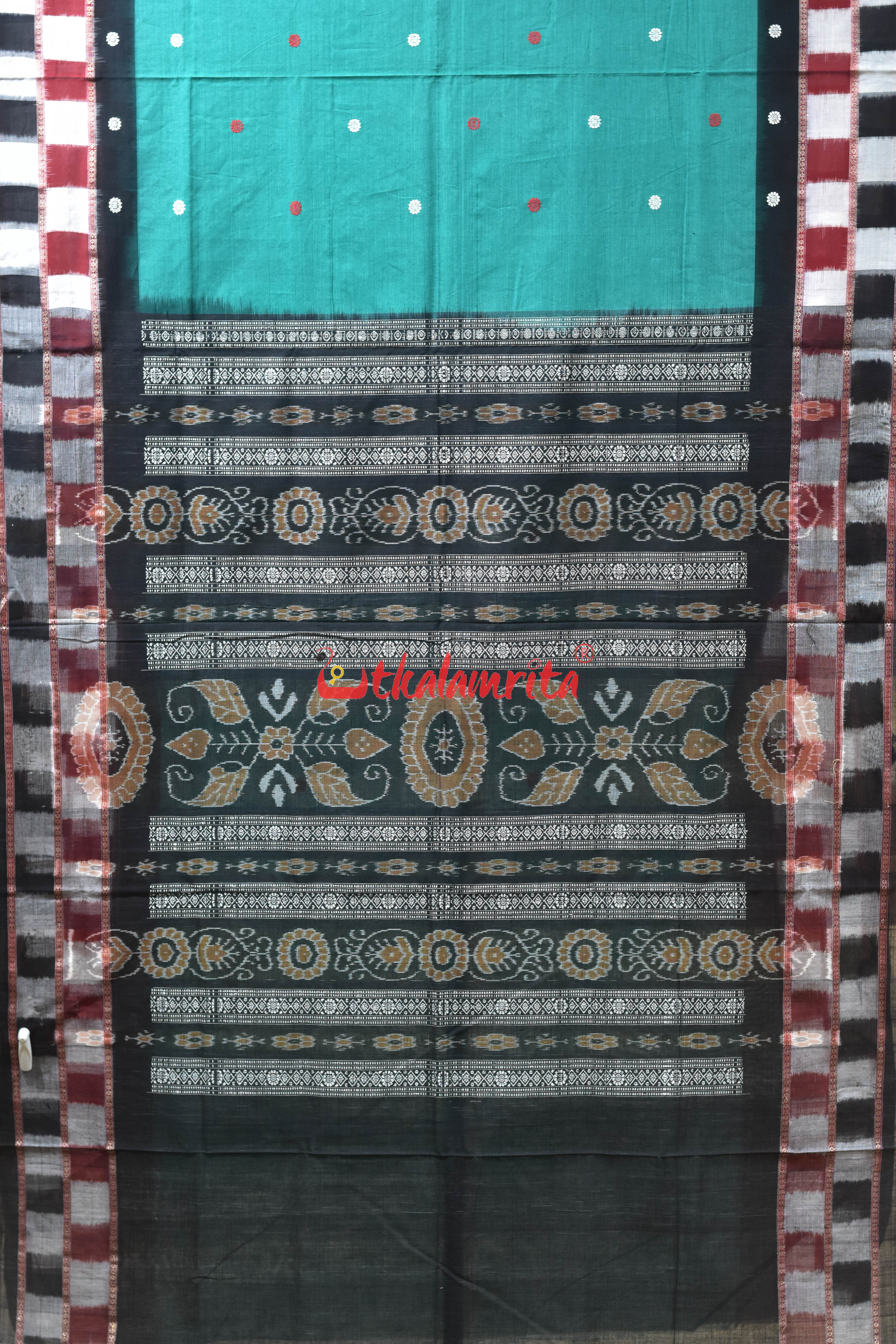 Green Border Big Pasapali Cotton Saree