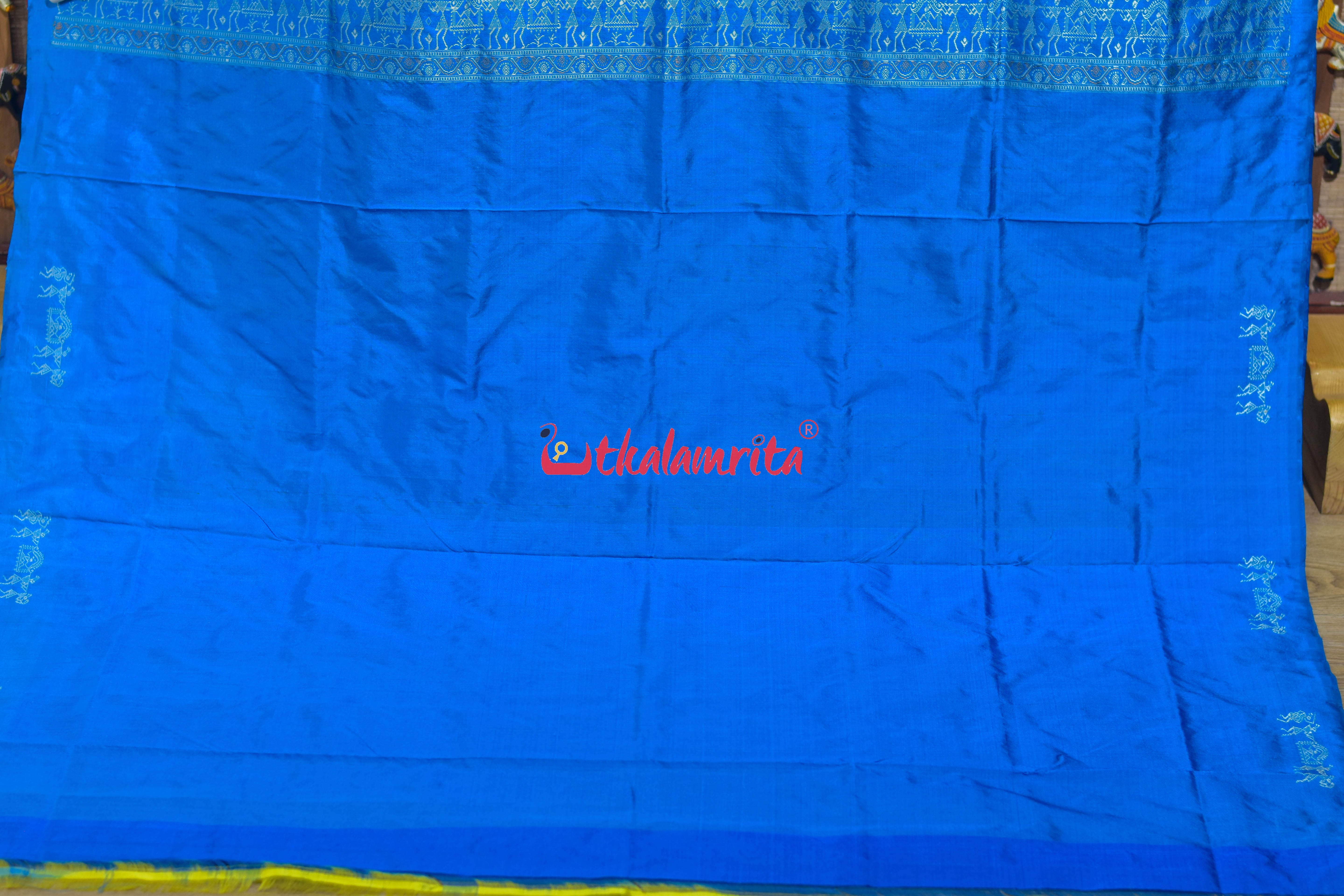 Yellow Copper Sulphate Sabari Bomkai Silk Saree