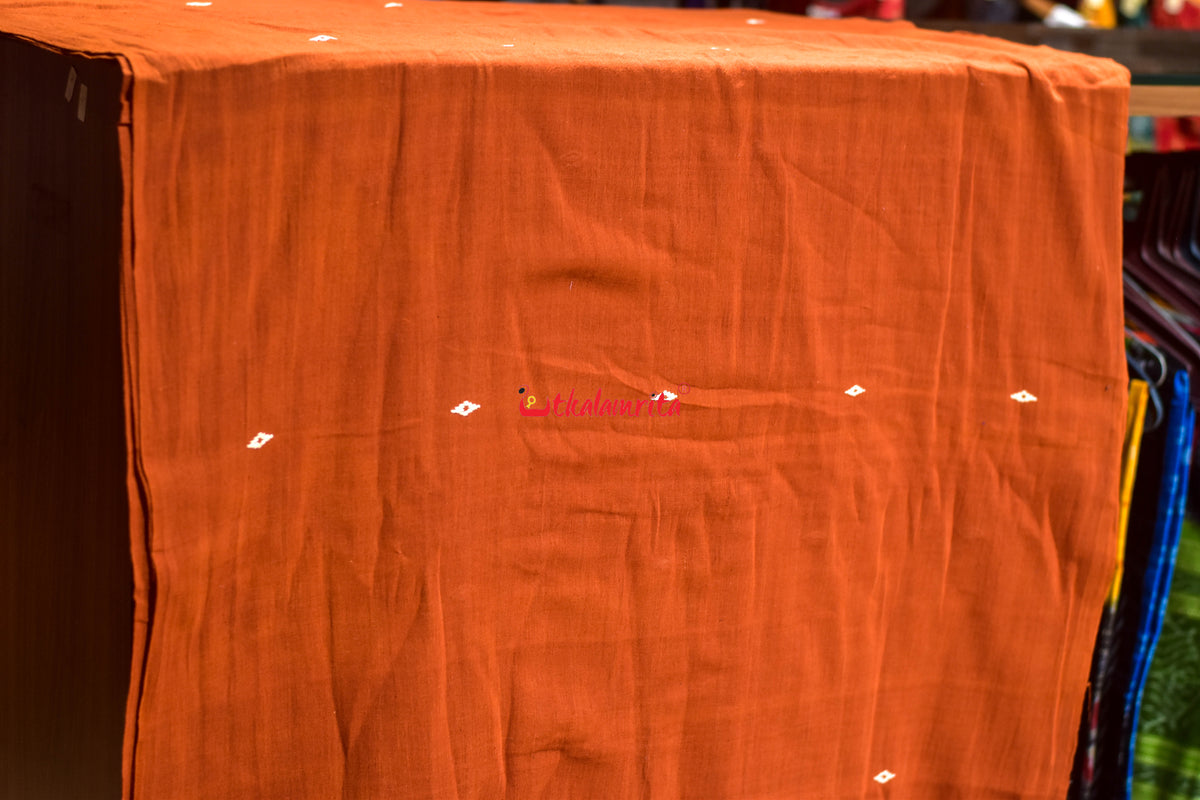 Rust Orange White Buti Kotpad (Fabric)