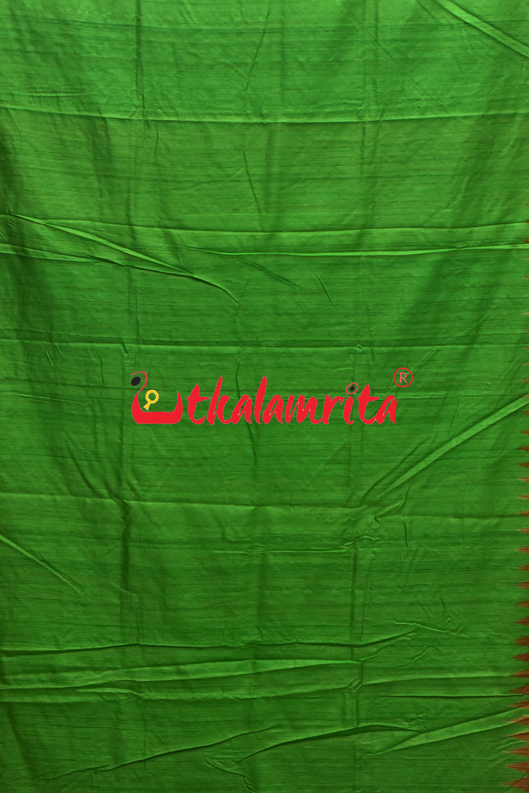 Parrot Green Rust Fine Gopalpur Tussar Saree