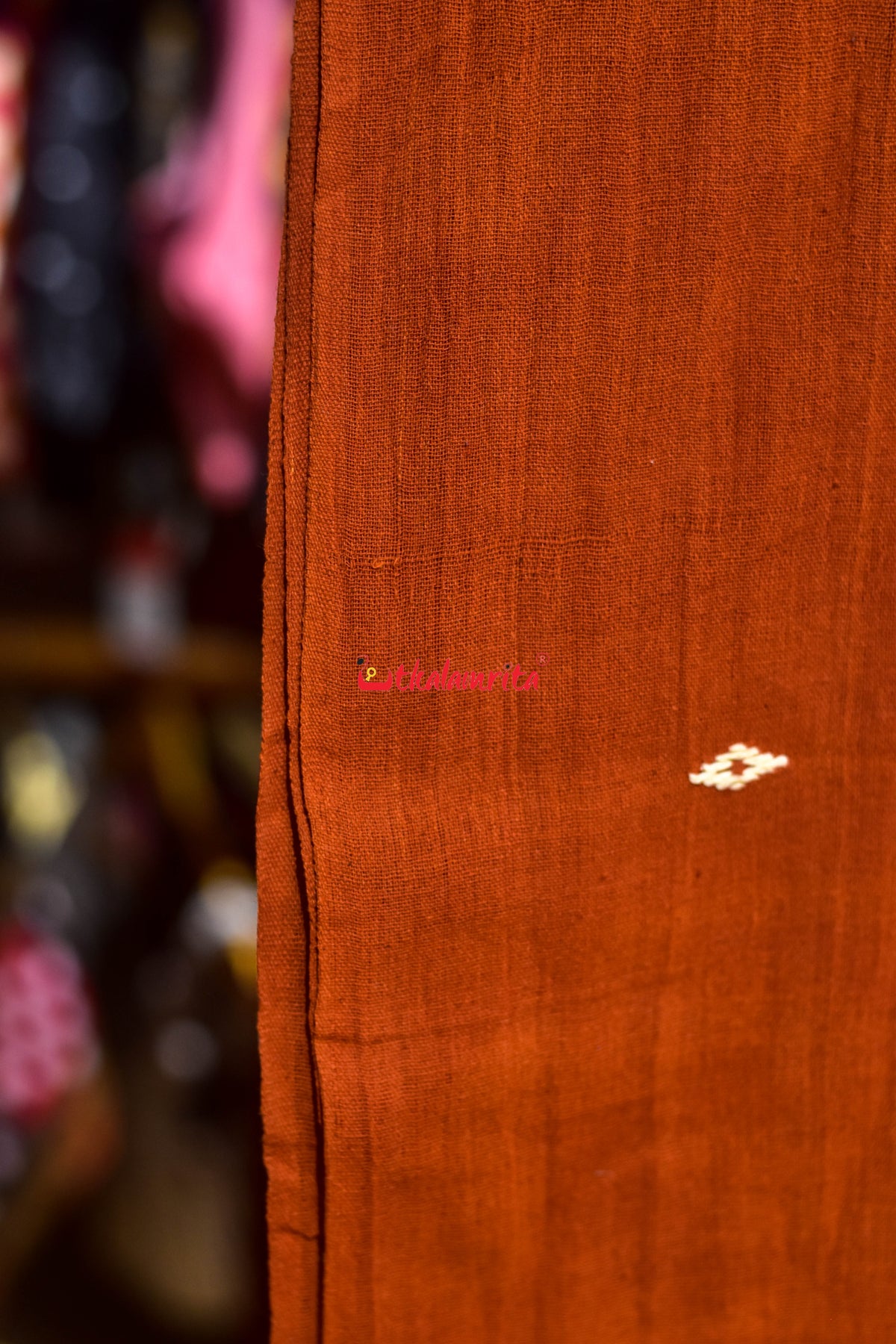 Rust Orange White Buti Kotpad (Fabric)