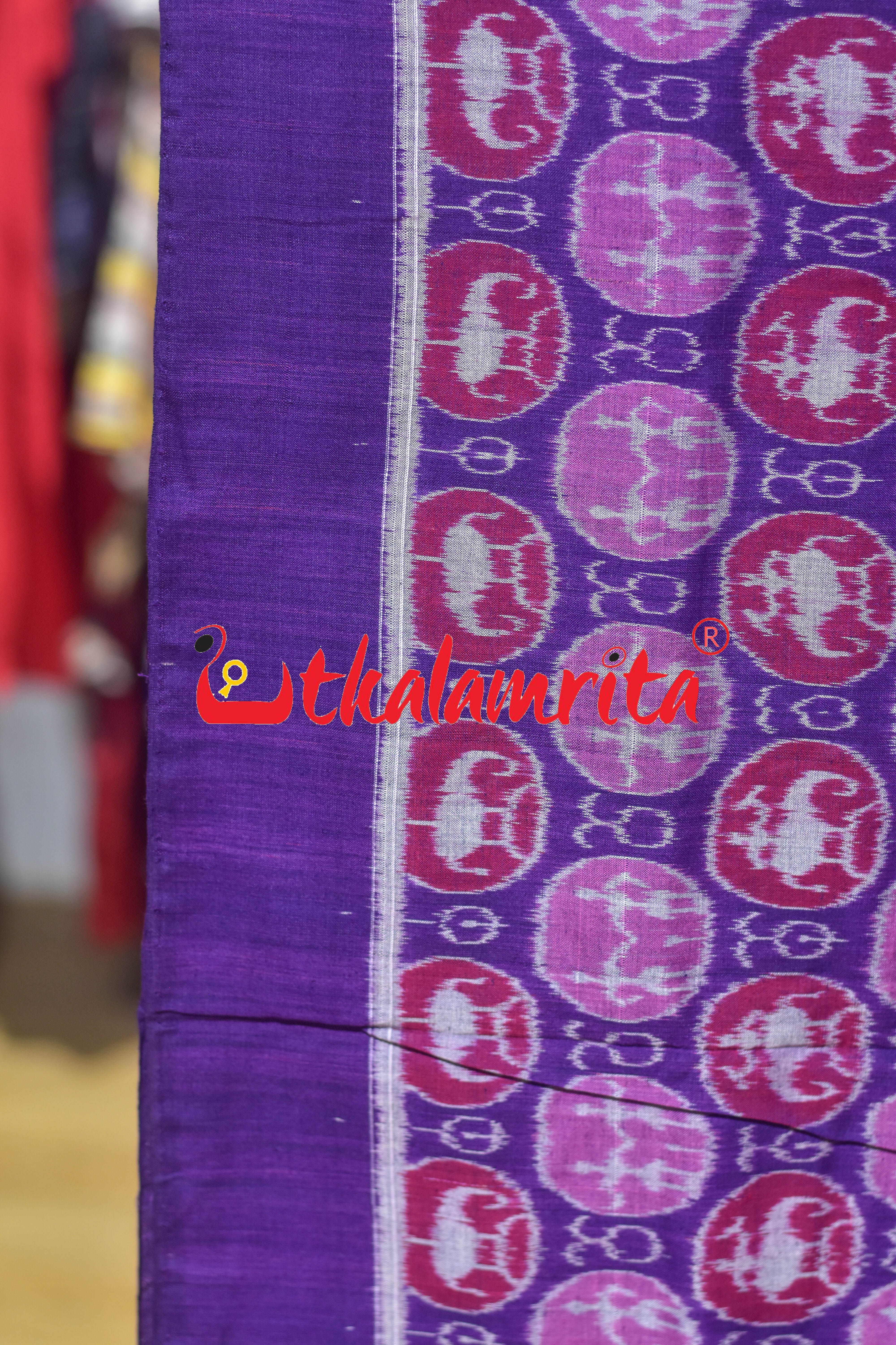 Violet Maroon Jodi Tribals Sambalpuri Cotton (Fabric)