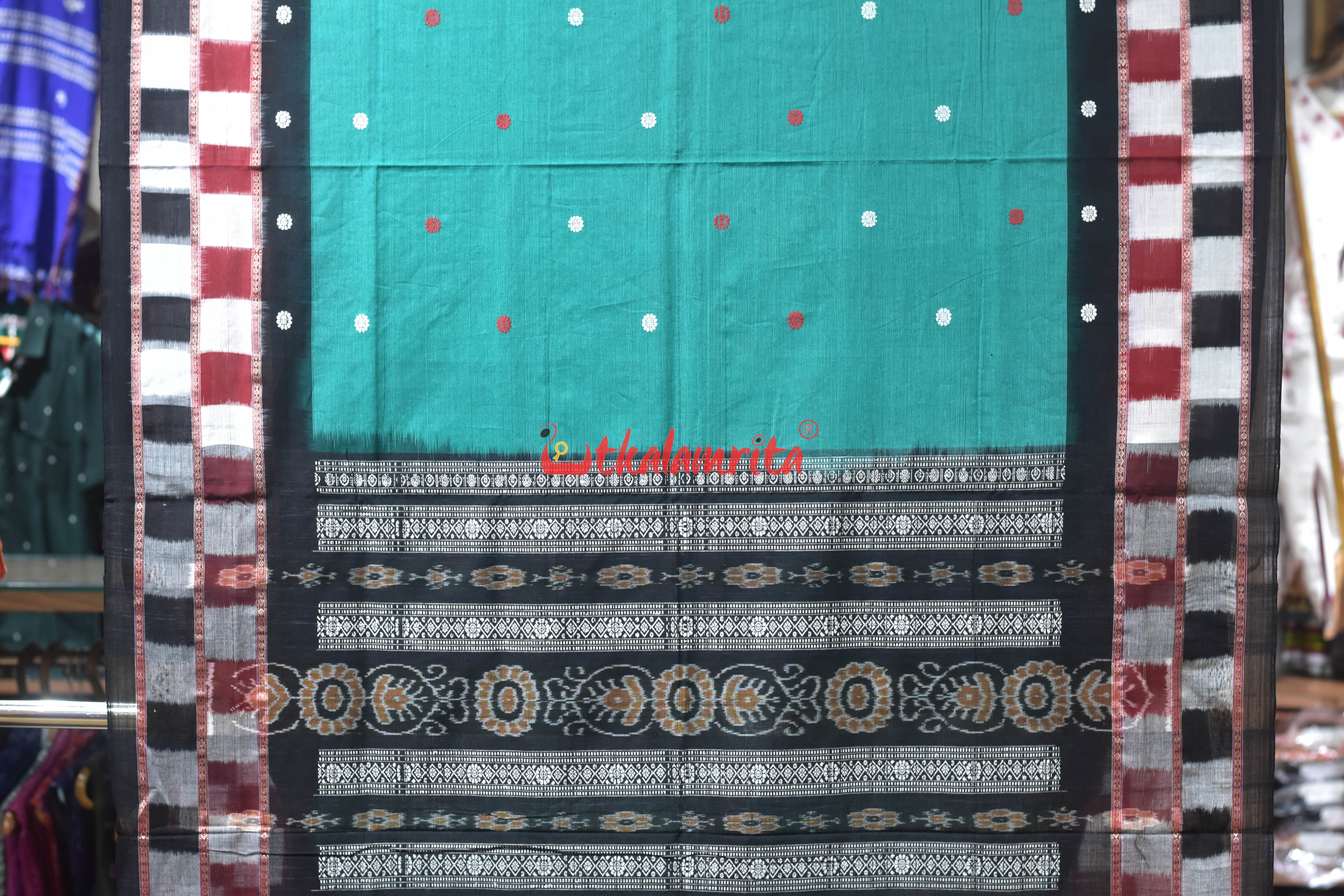 Green Border Big Pasapali Cotton Saree