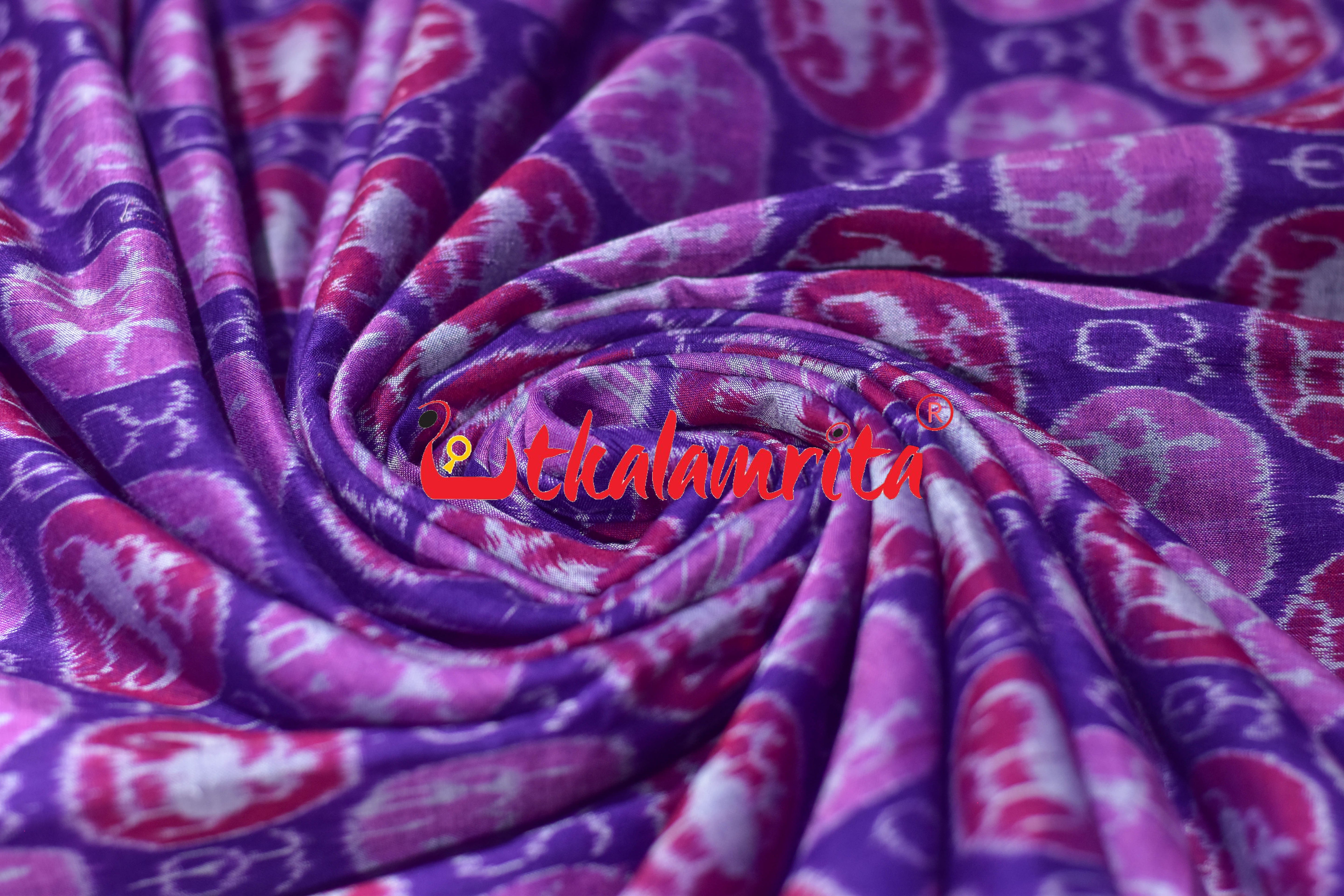 Violet Maroon Jodi Tribals Sambalpuri Cotton (Fabric)