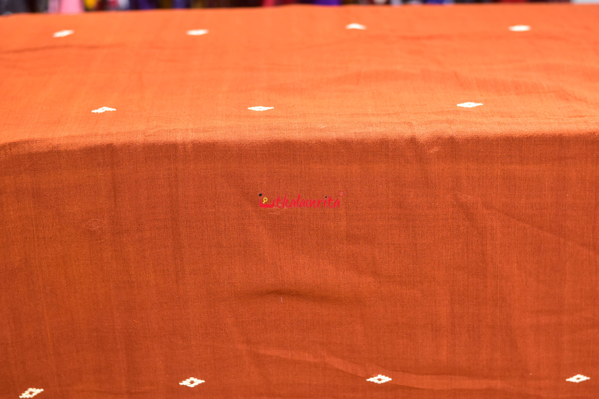 Rust Orange White Buti Kotpad (Fabric)