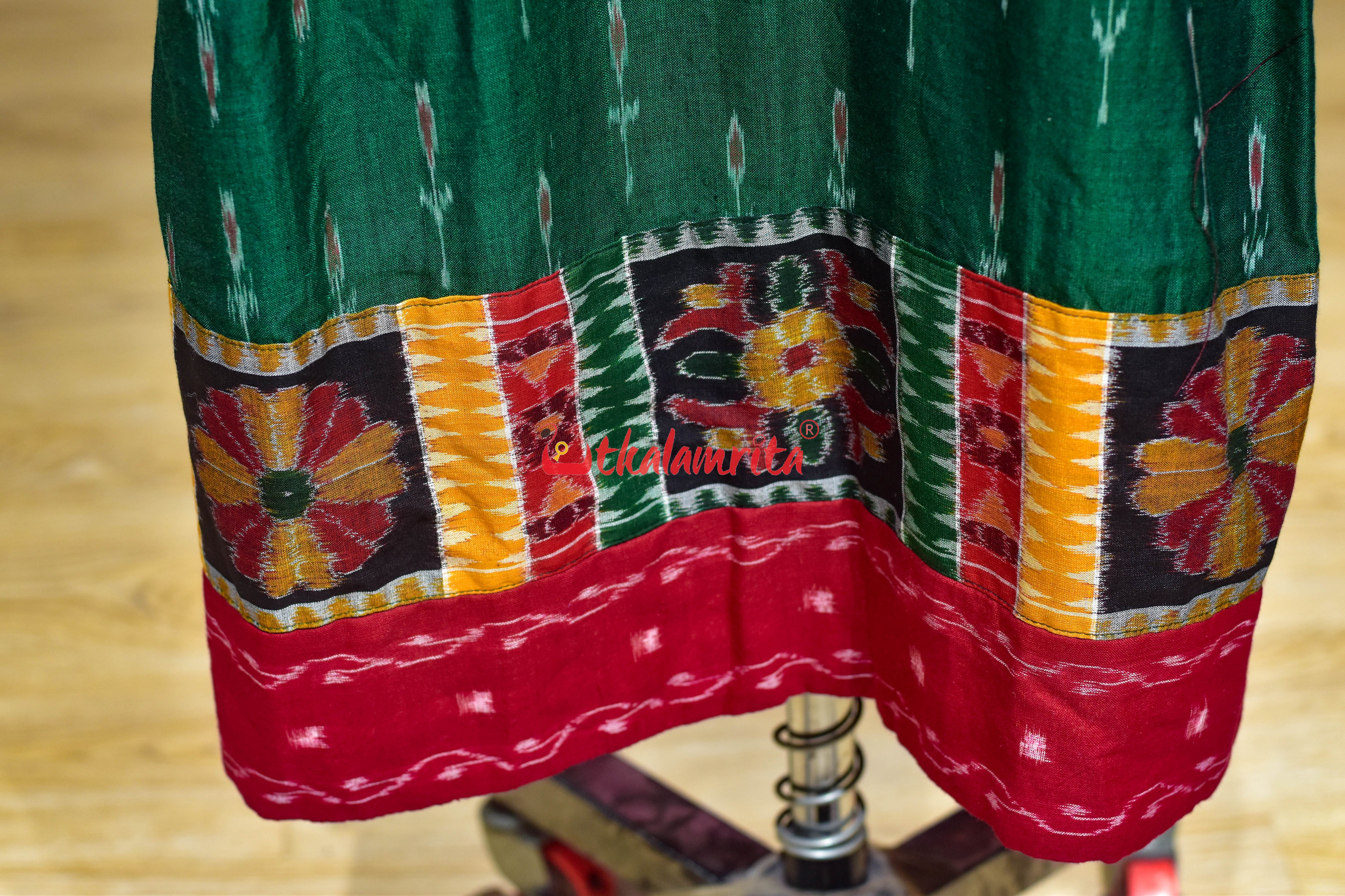 Bottle Green Labanga Bandha (Anarkali)