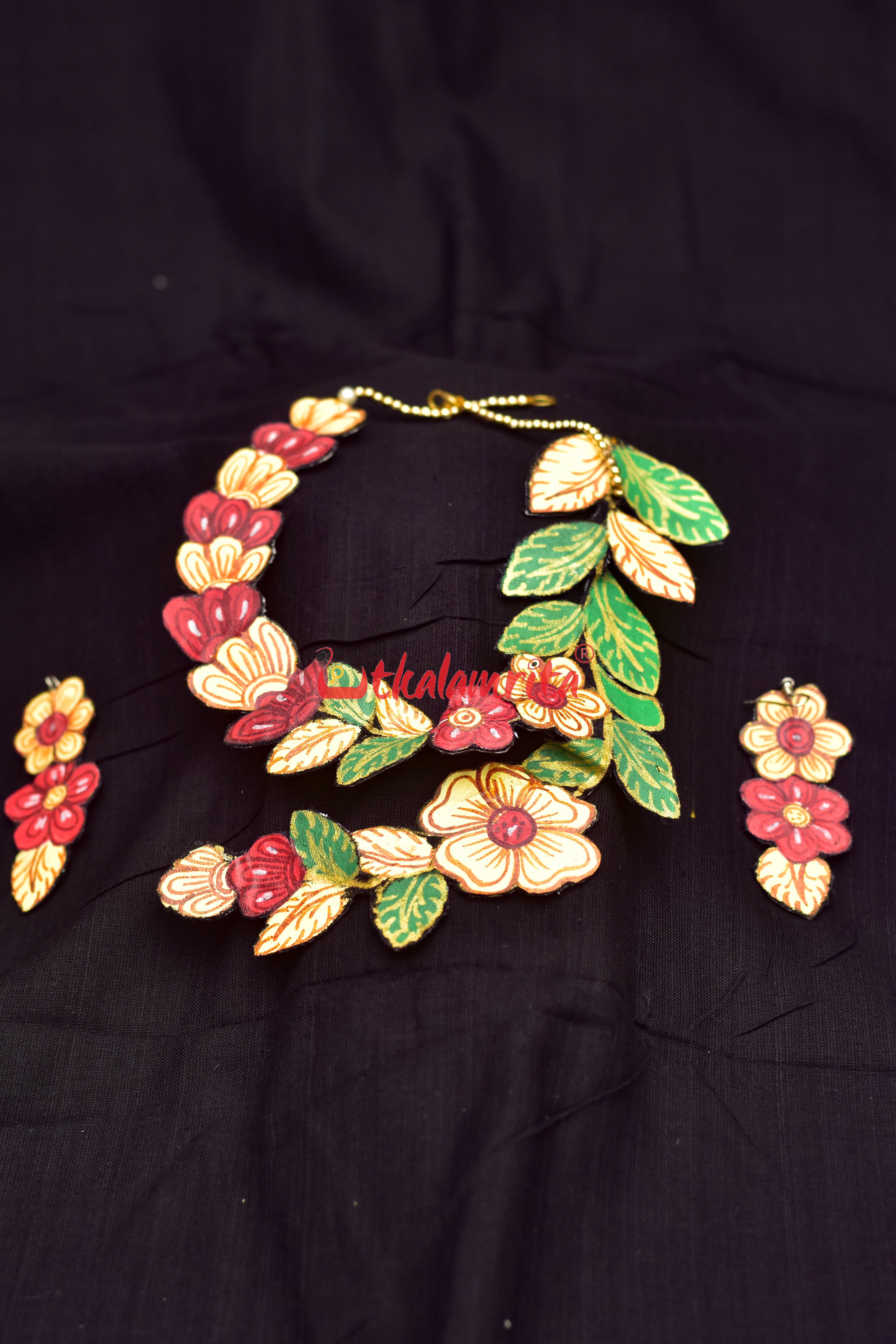 Flower Pattachitra Jewellery Set