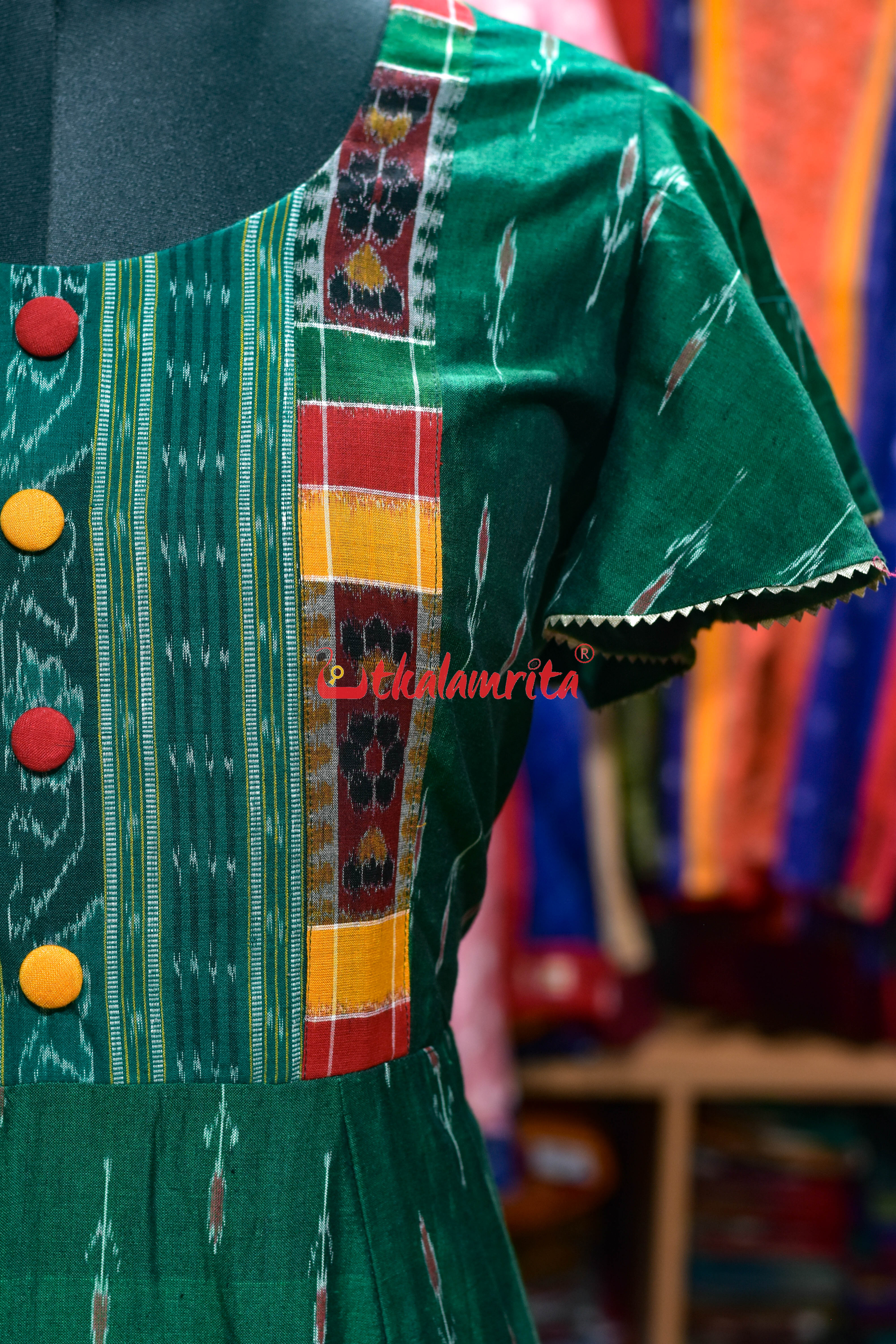 Bottle Green Labanga Bandha (Anarkali)