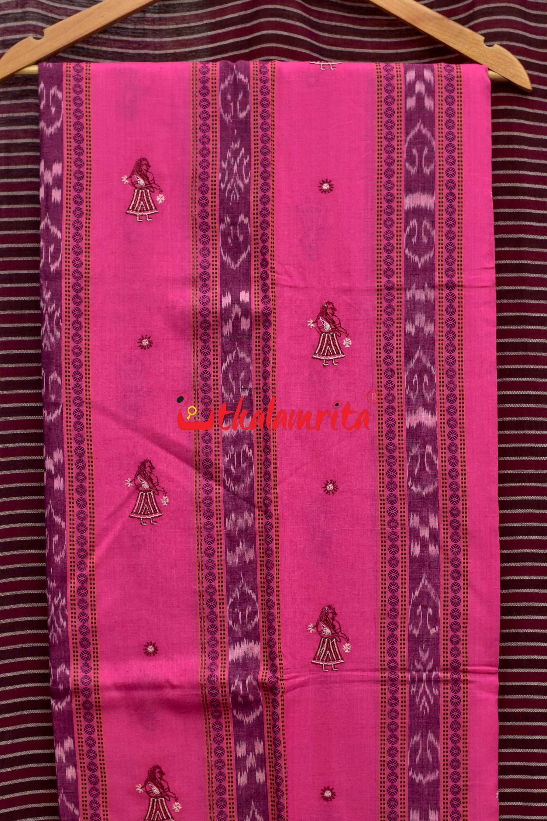 Pink Maroon Doll Bomkai Dress Set