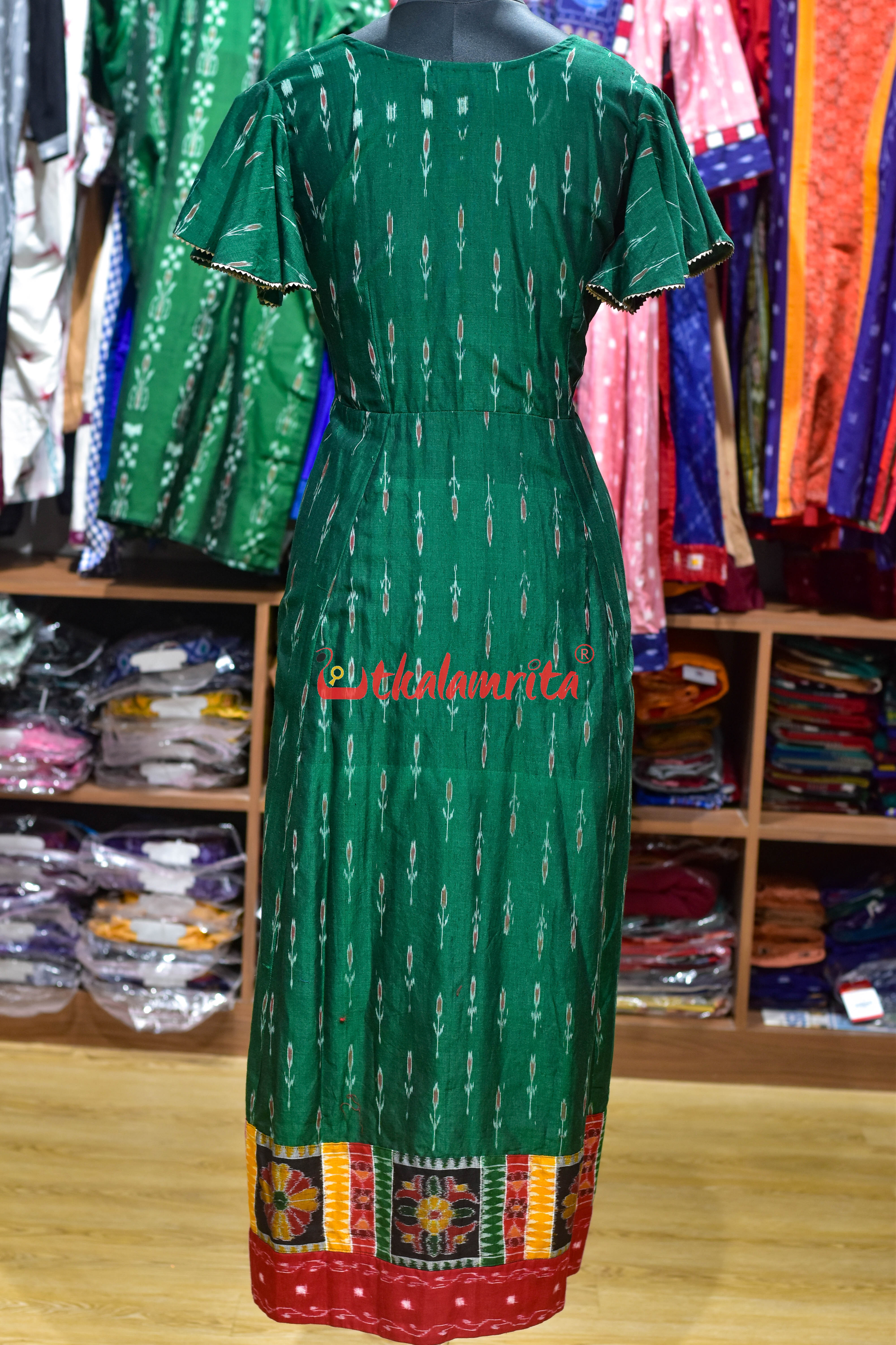Bottle Green Labanga Bandha (Anarkali)