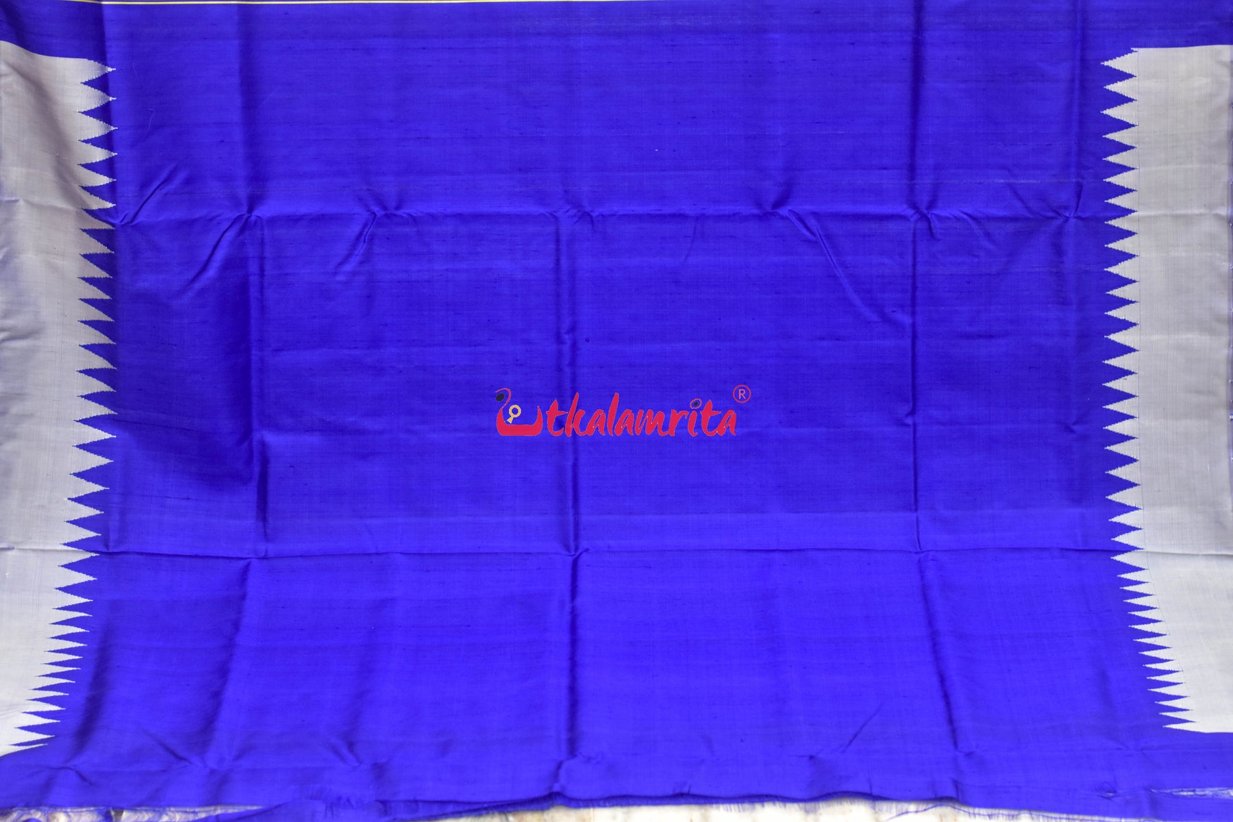 Steel Grey Double Anchal Berhampuri Silk Saree