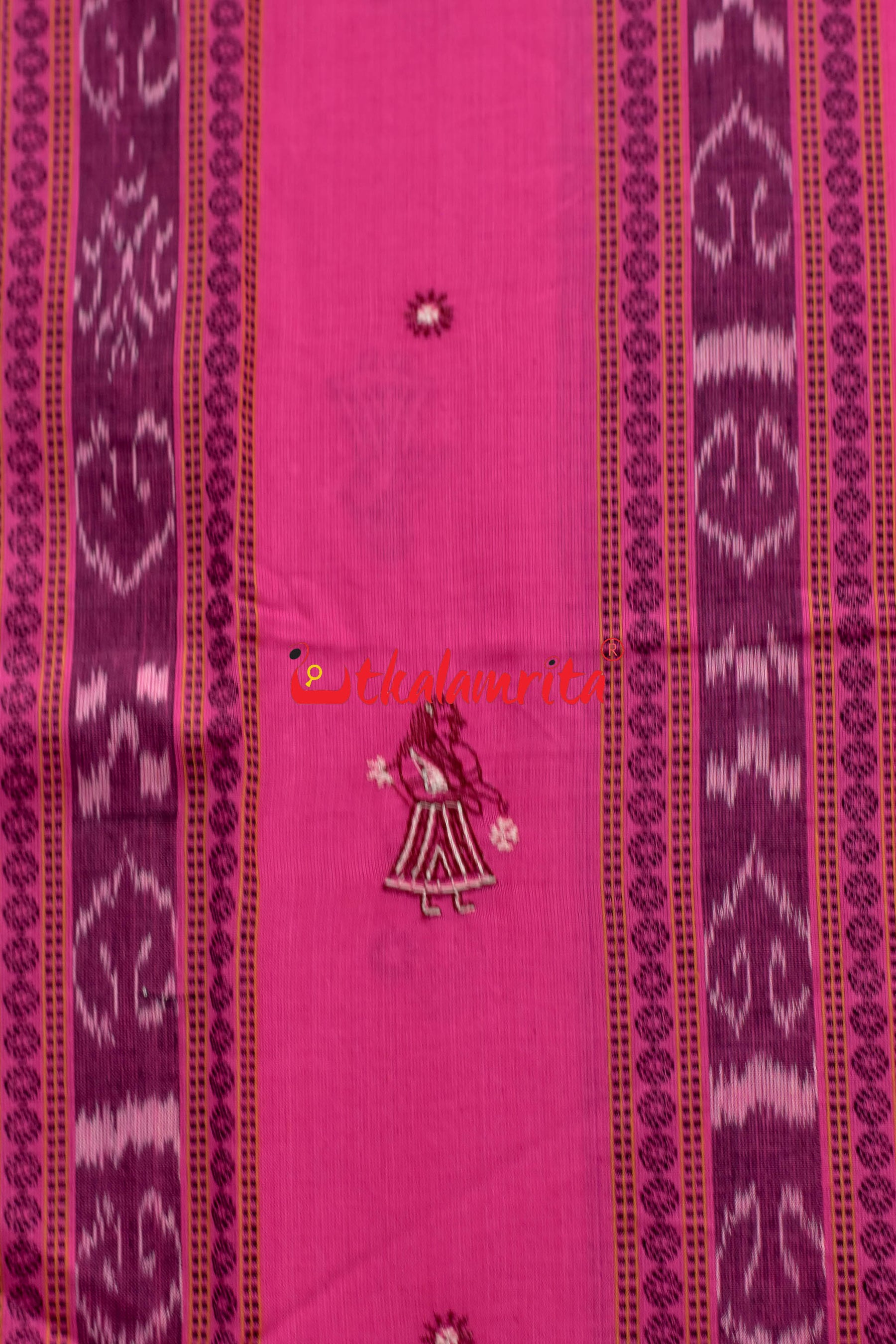 Pink Maroon Doll Bomkai Dress Set