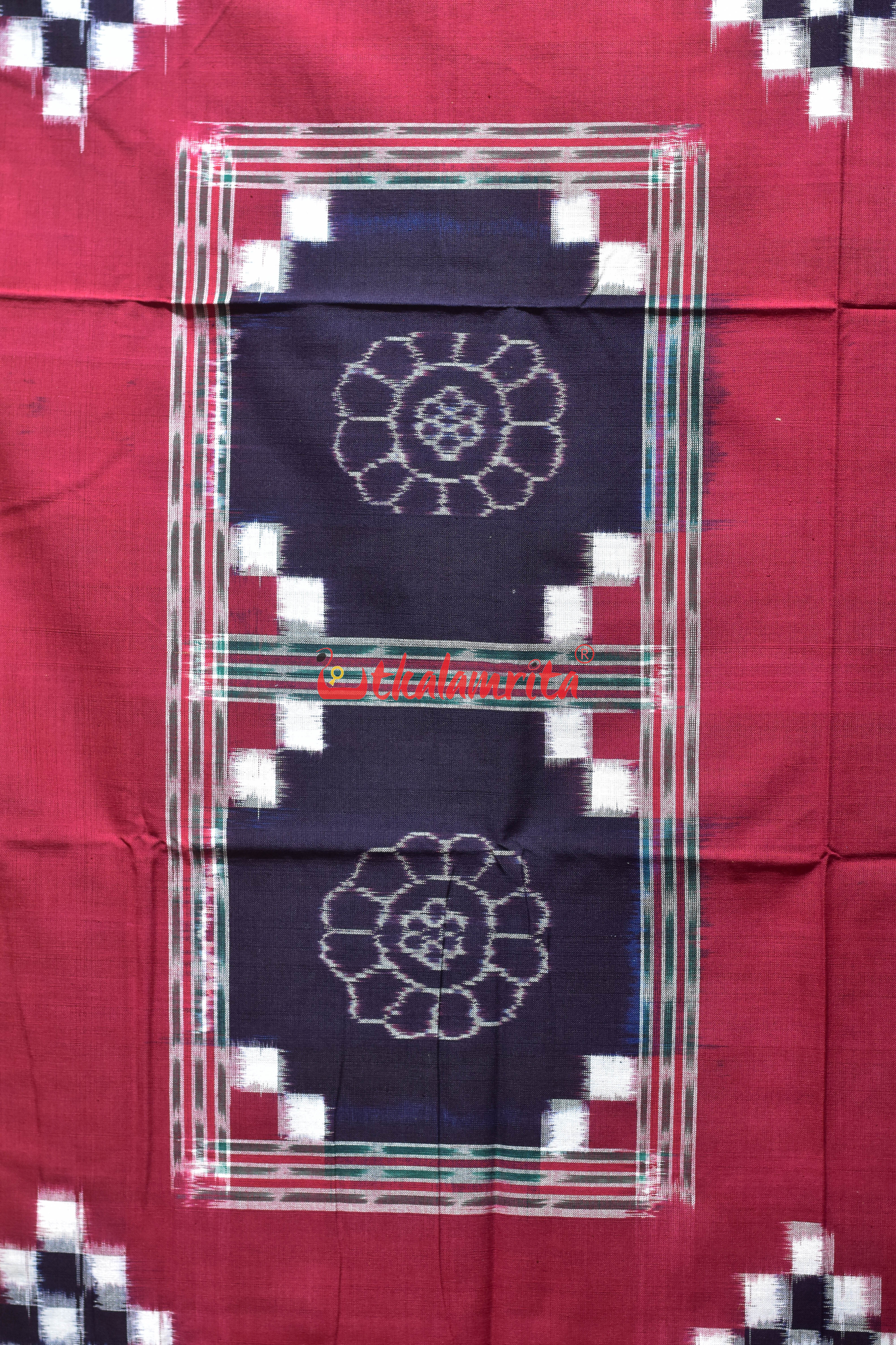 Khaki Blue Flower Bandha Cotton (Single Bedsheet)