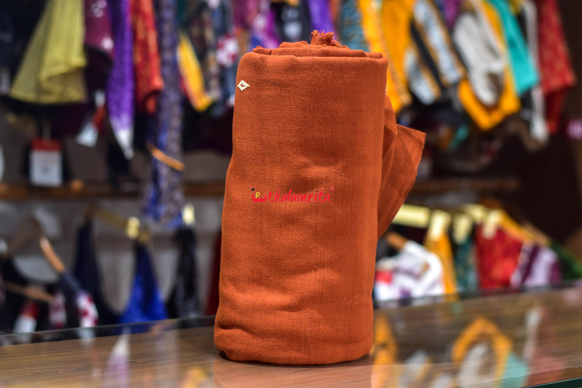 Rust Orange White Buti Kotpad (Fabric)
