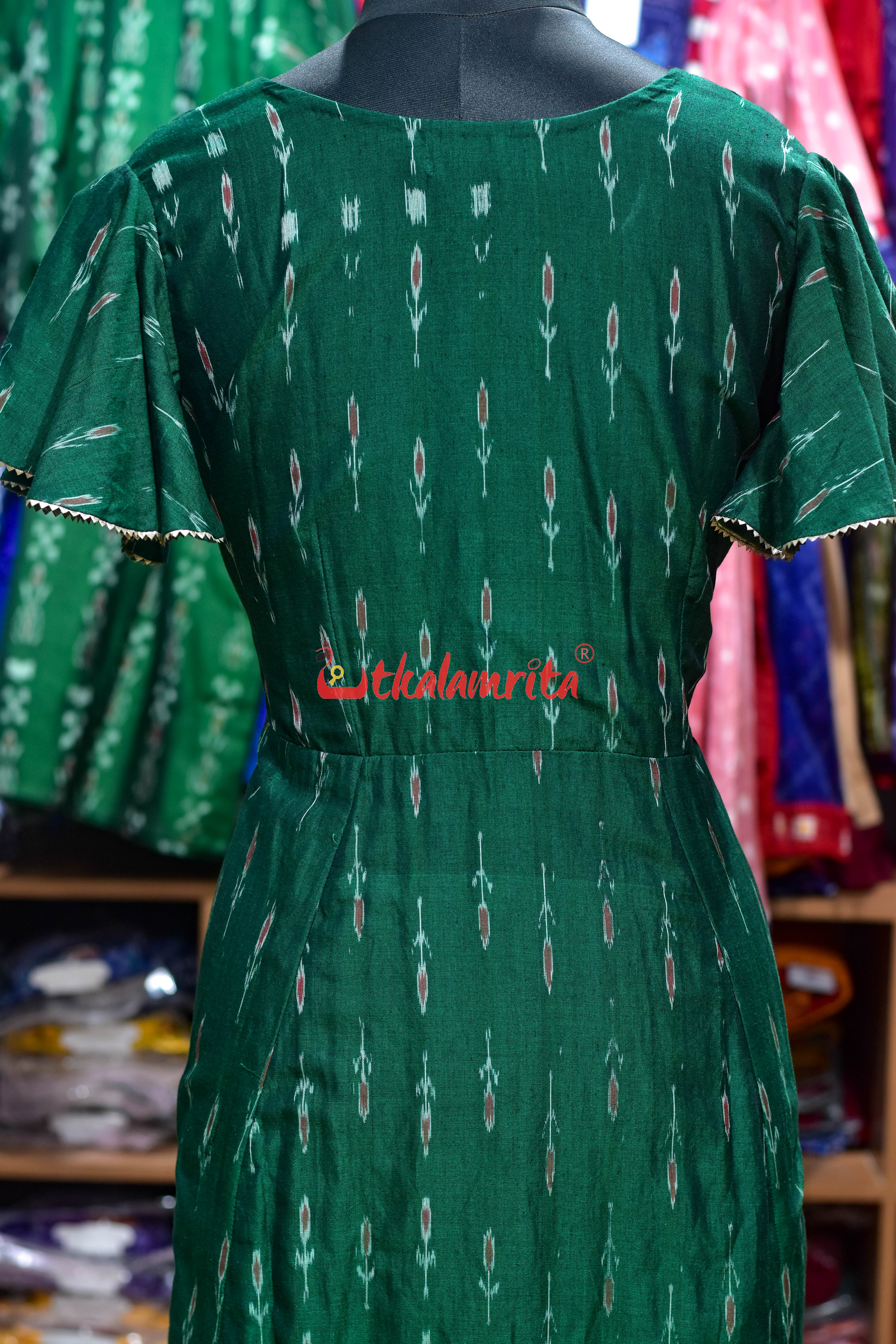 Bottle Green Labanga Bandha (Anarkali)