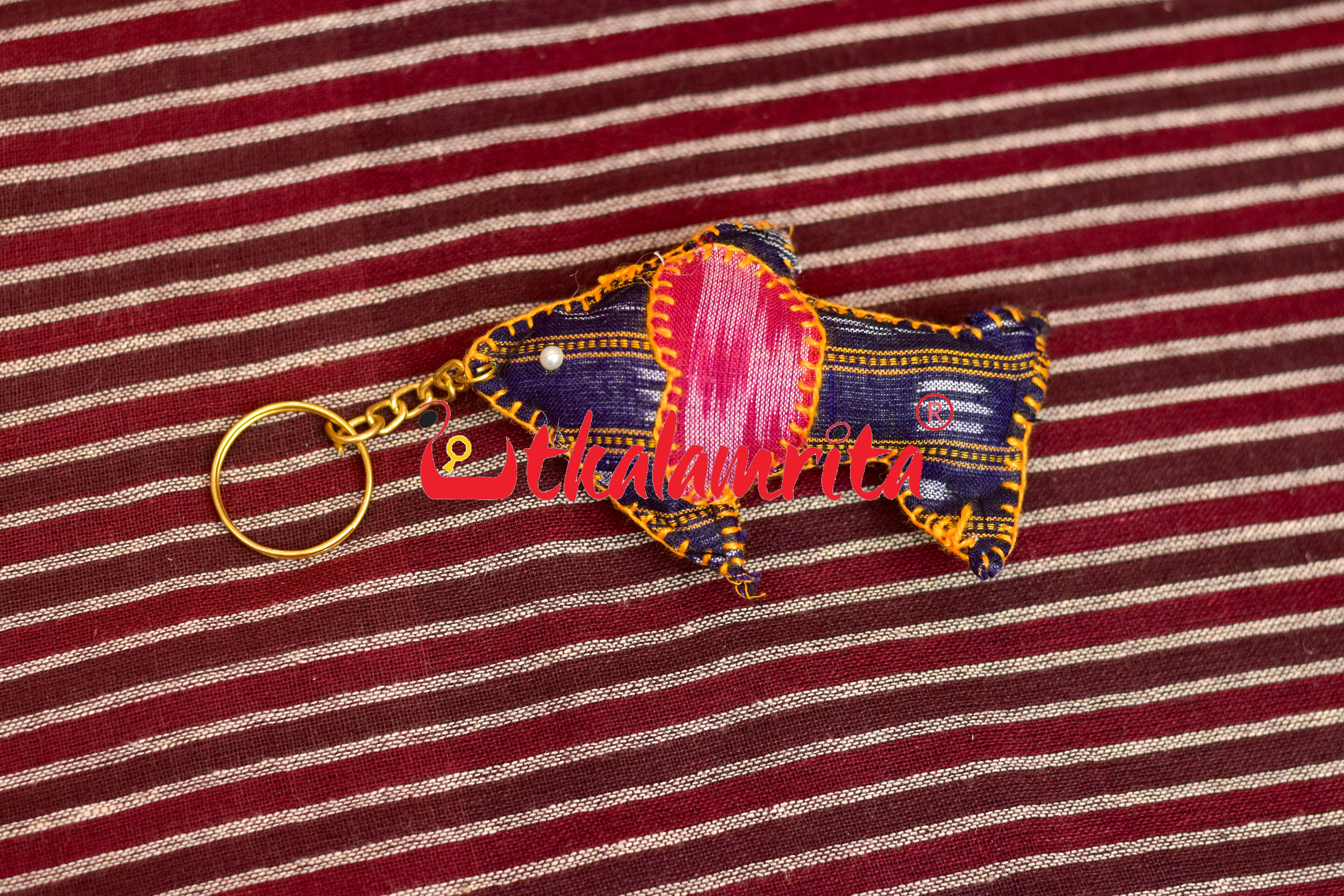 Bule Fish Ikat Keyring