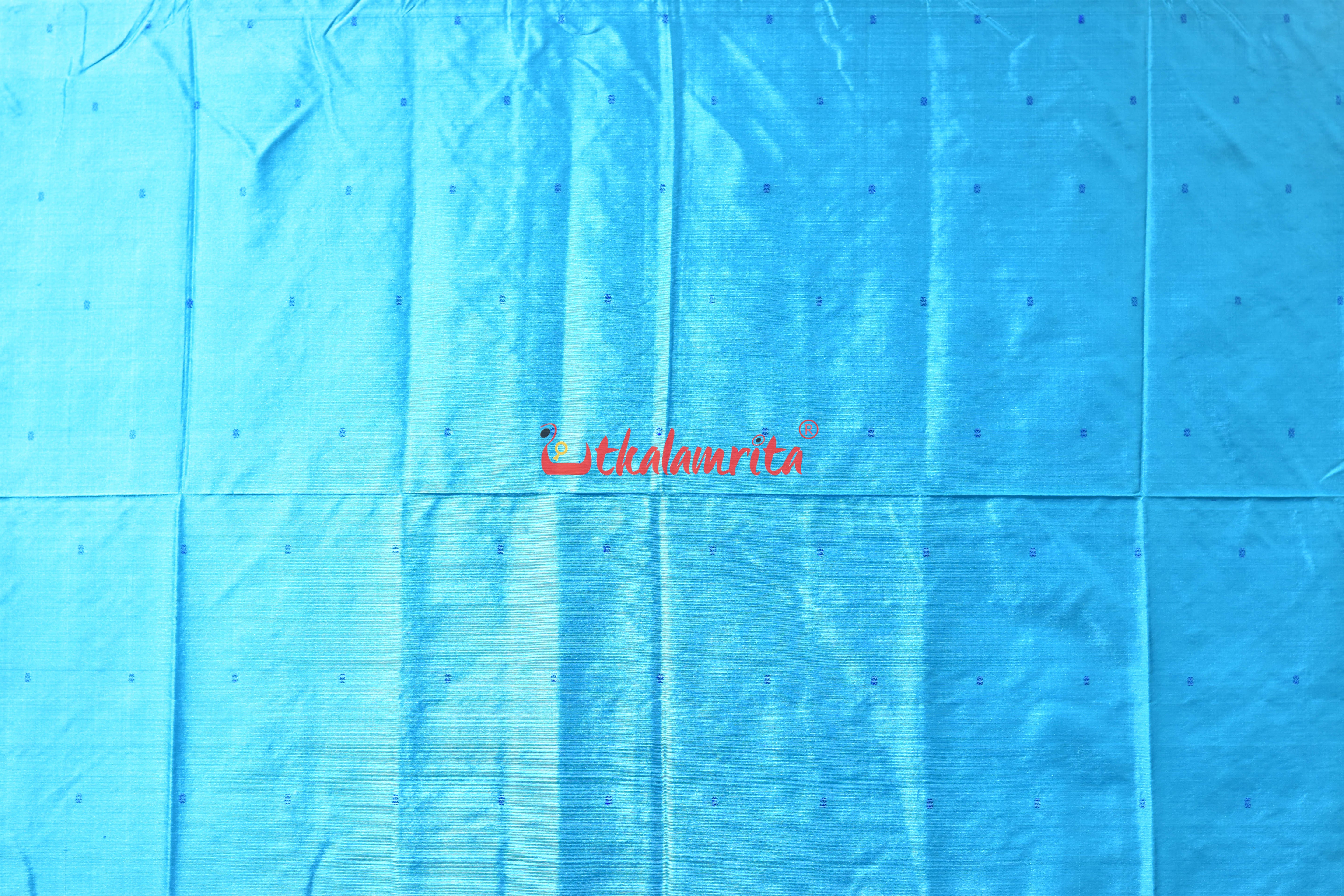 Bright Blue Buti Bomkai Silk Saree