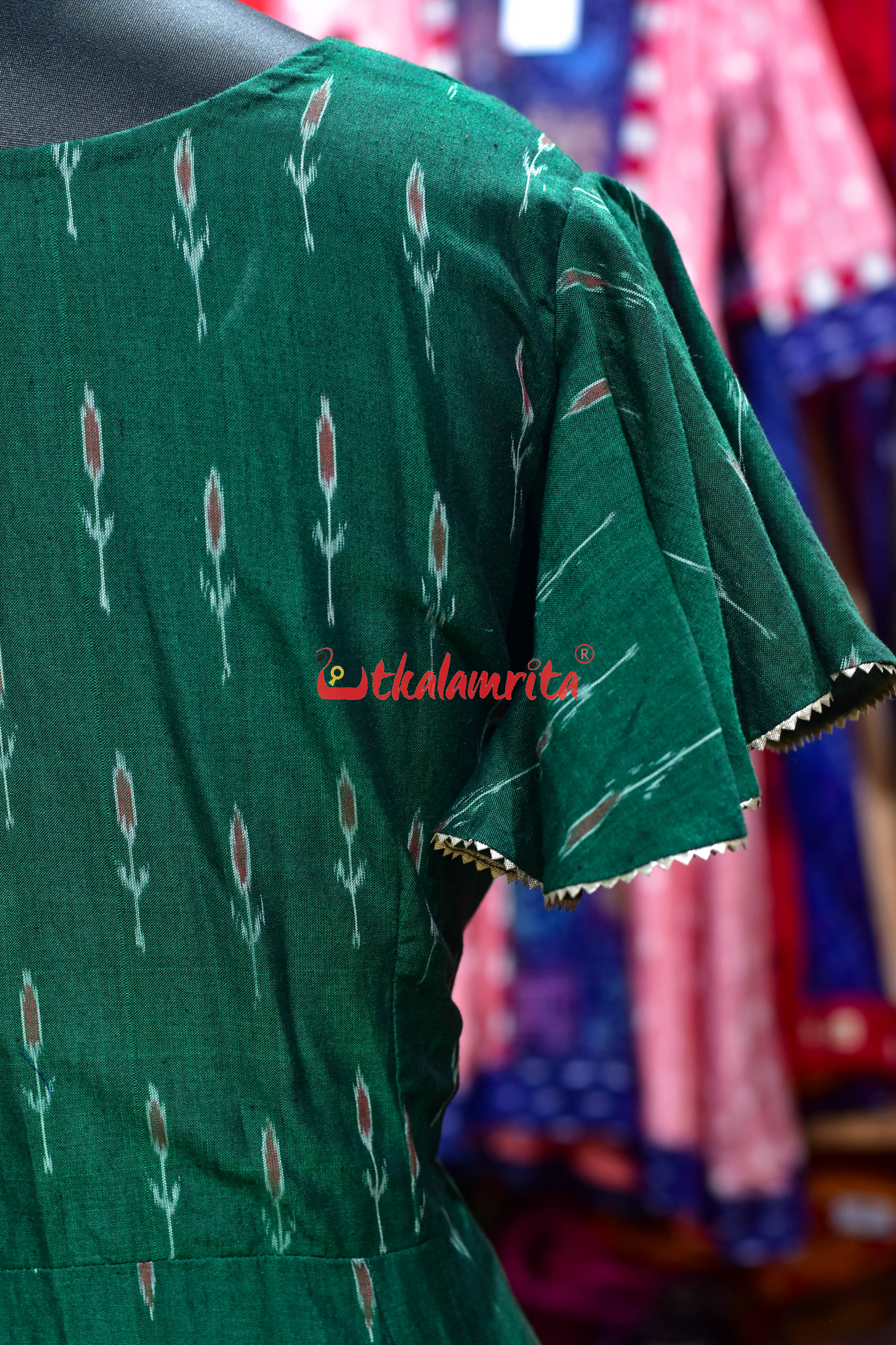 Bottle Green Labanga Bandha (Anarkali)