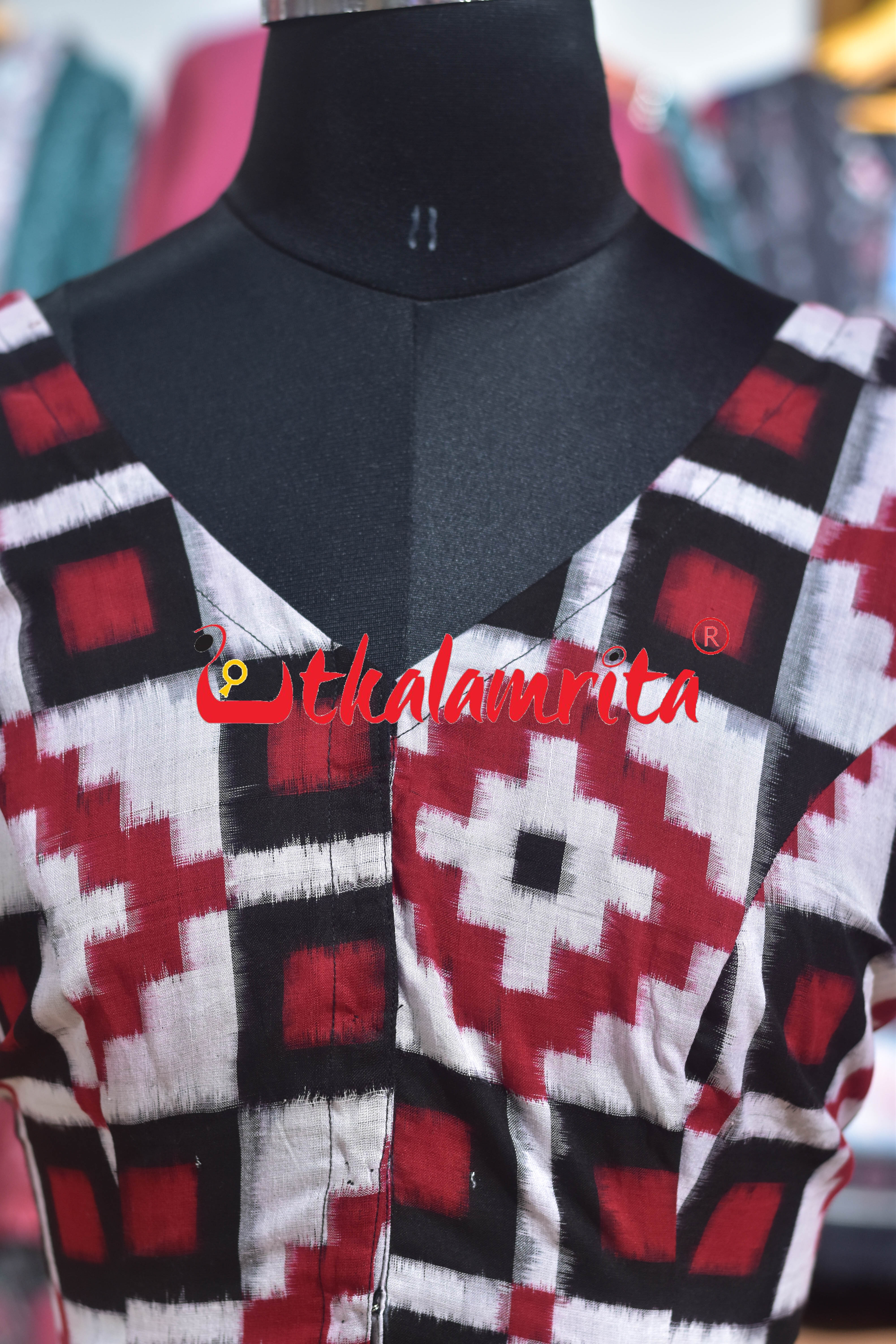Thikiri Pasapali Red Black White (Blouse)