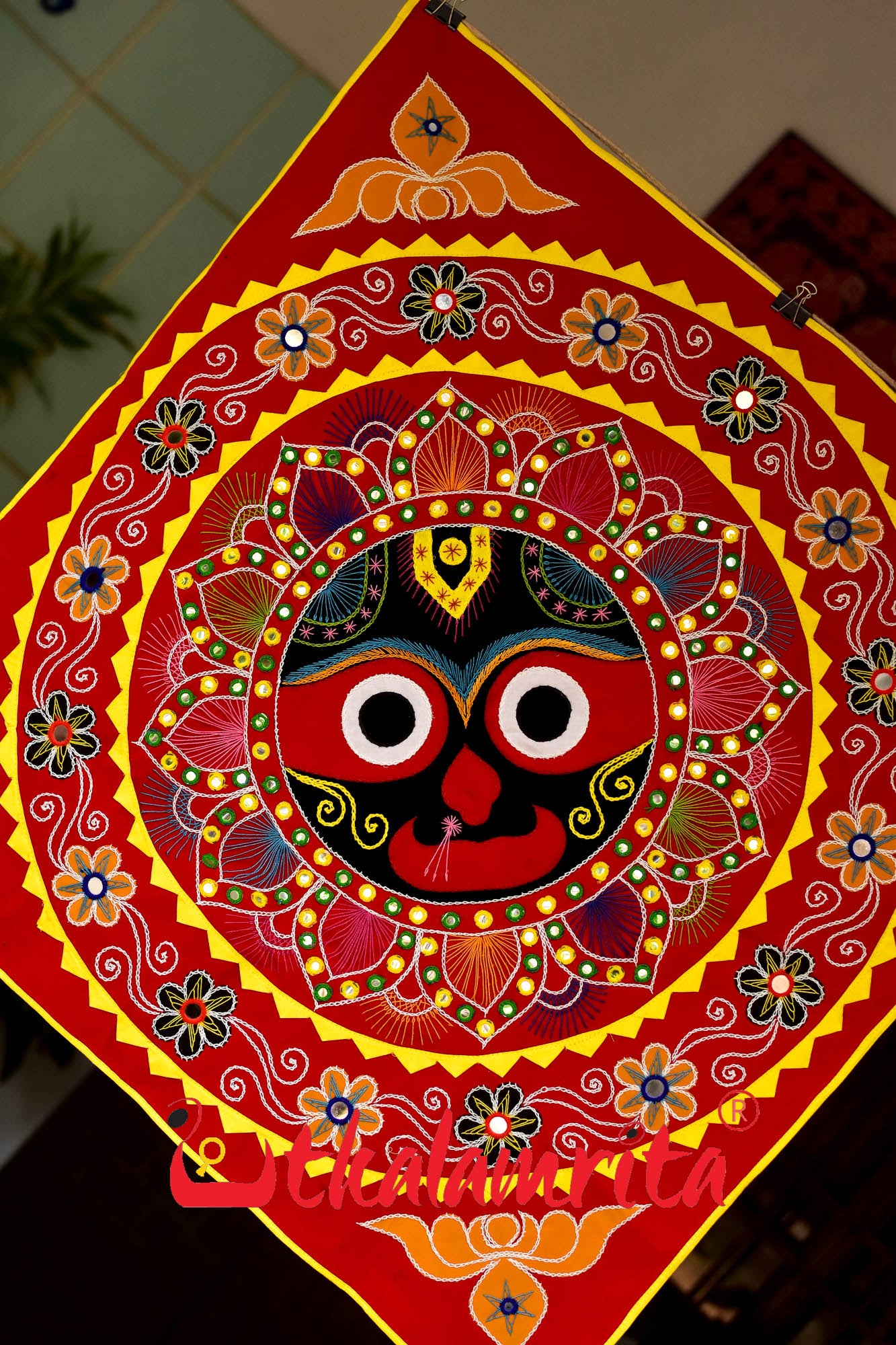 Red Jagannath Applique (Red Belapatra)