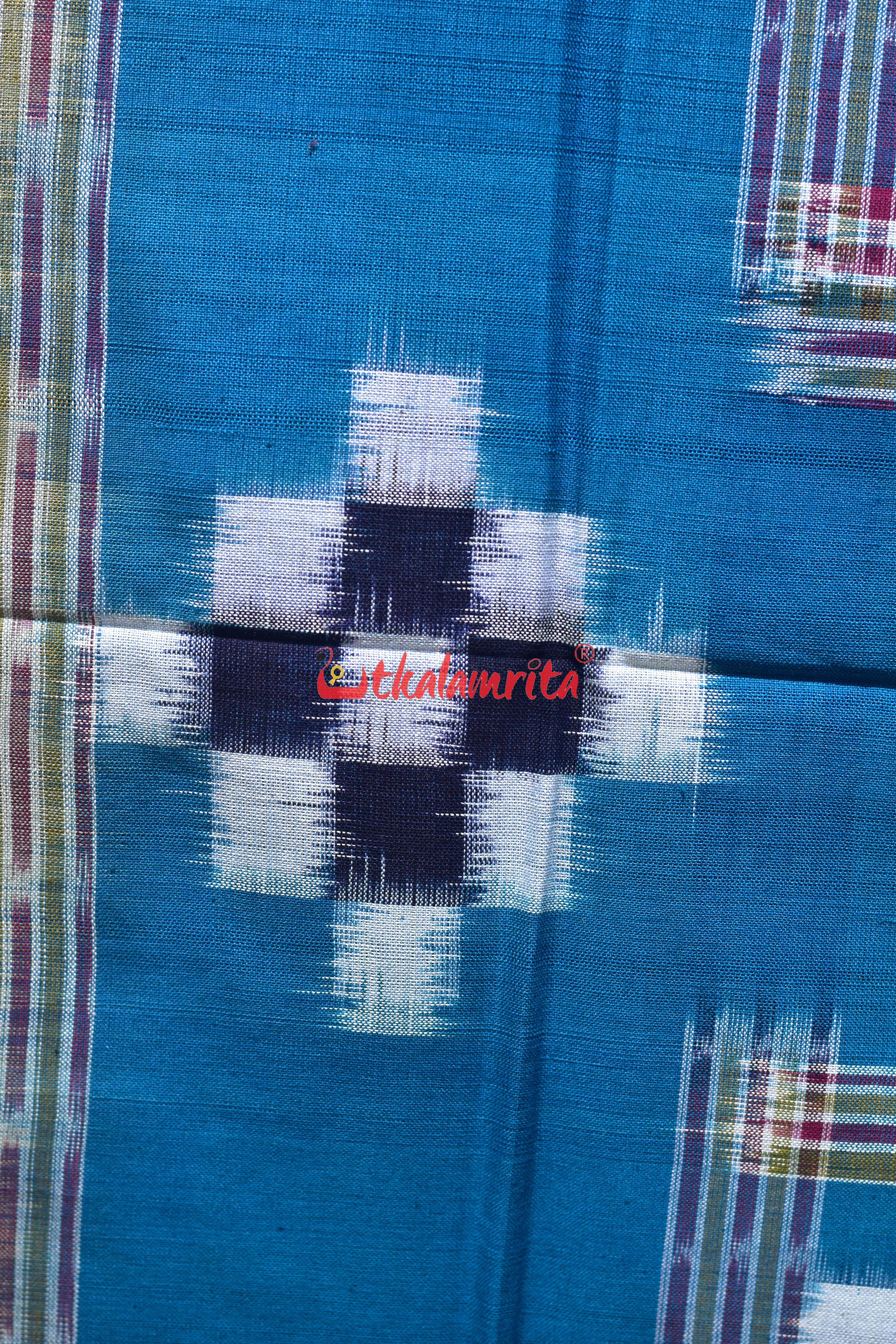 Olive Blue Flower Bandha Cotton (Single Bedsheet)