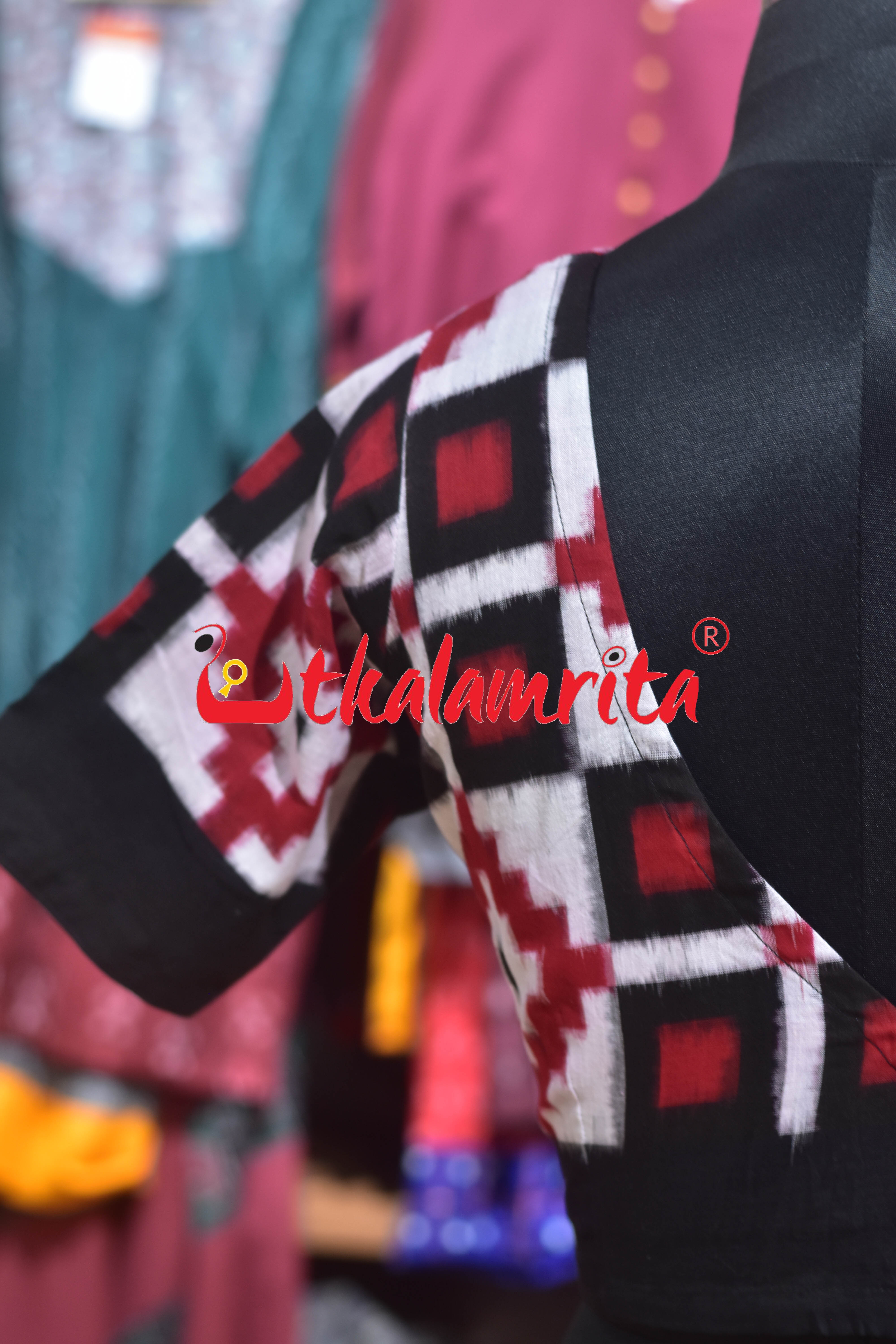 Thikiri Pasapali Red Black White (Blouse)