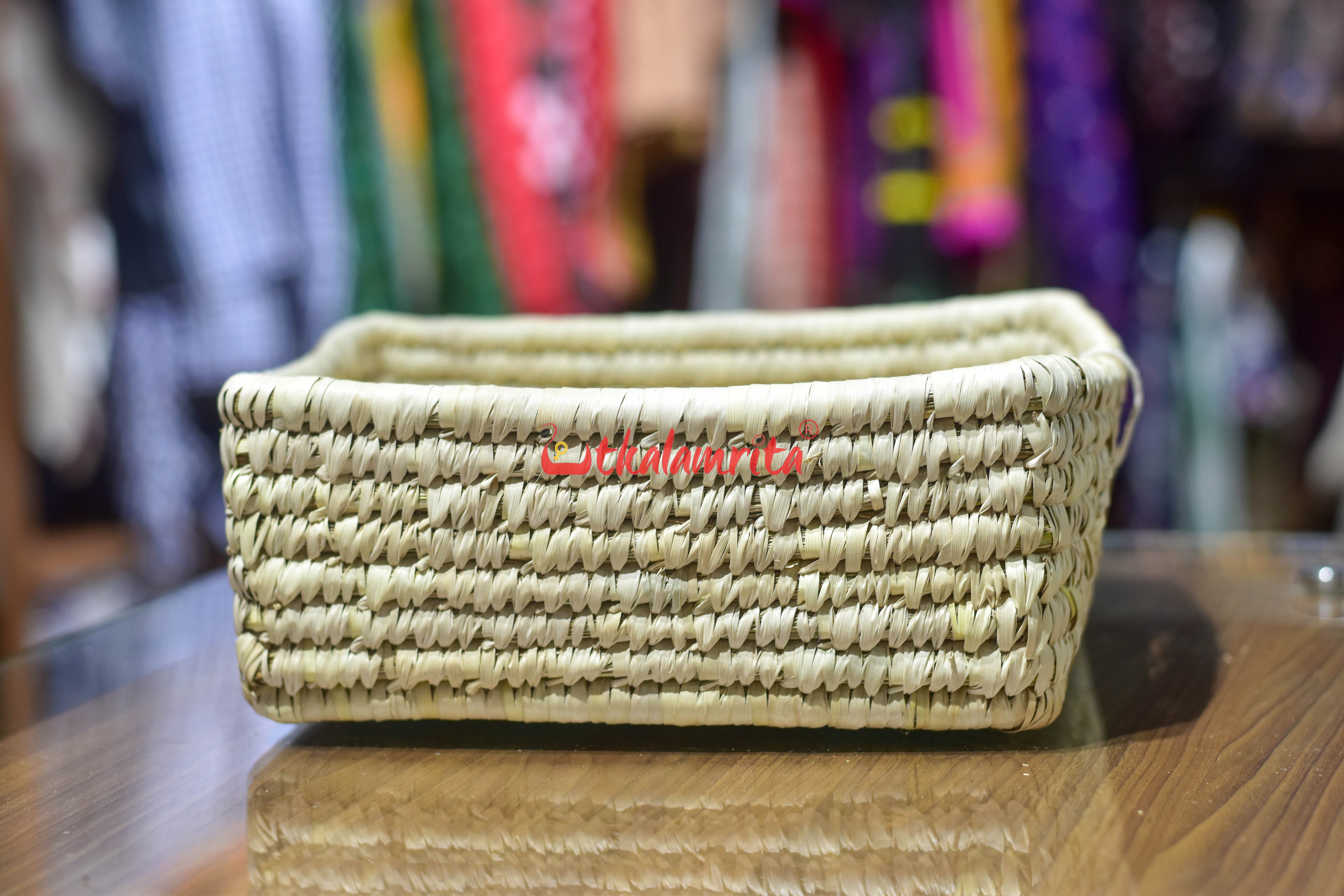 Sabai Grass Natural Square Pathuri Organiser- Medium