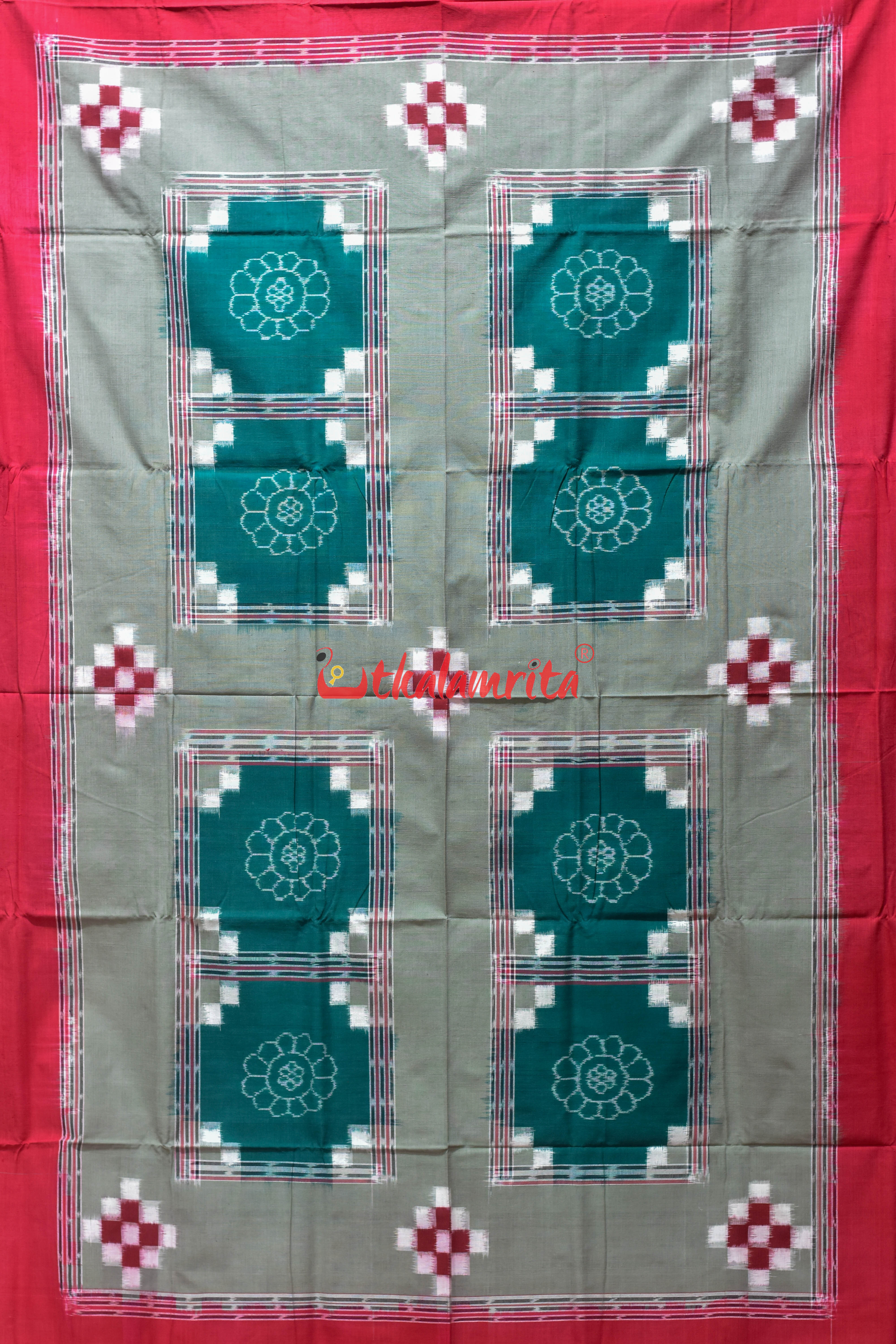 Red Olive Flower Bandha Cotton (Single Bedsheet)