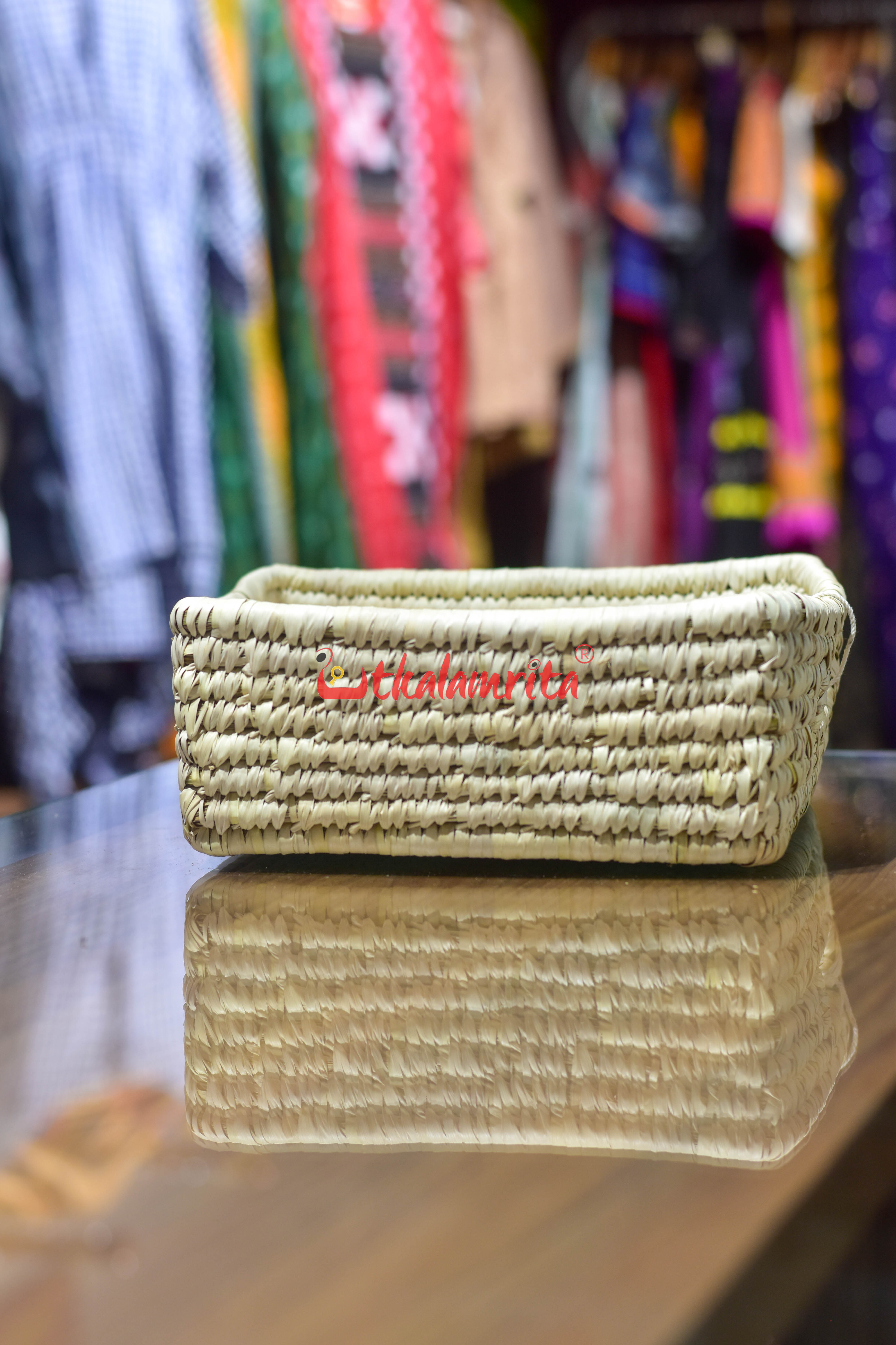 Sabai Grass Natural Square Pathuri Organiser- Medium