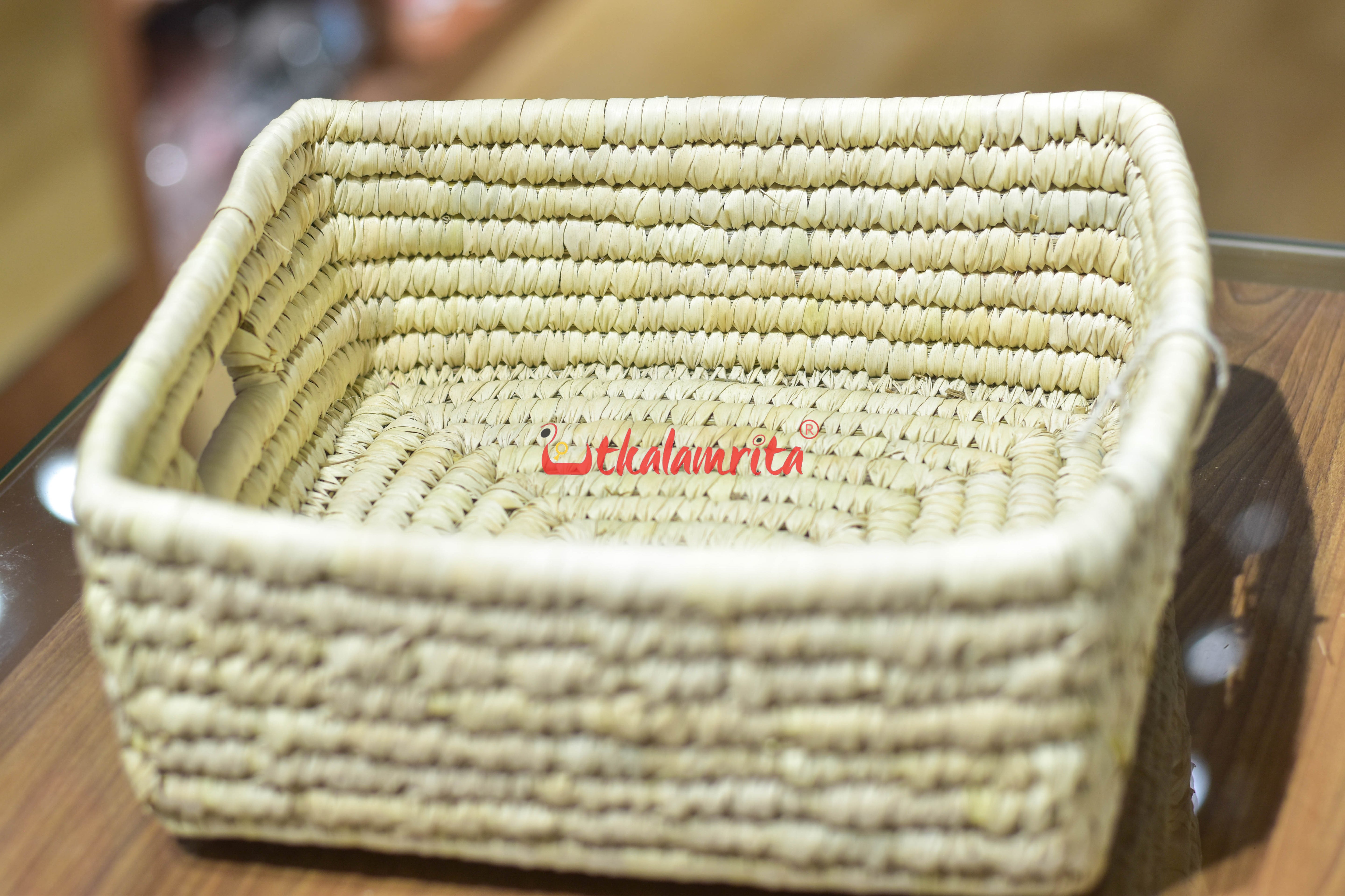 Sabai Grass Natural Square Pathuri Organiser- Medium