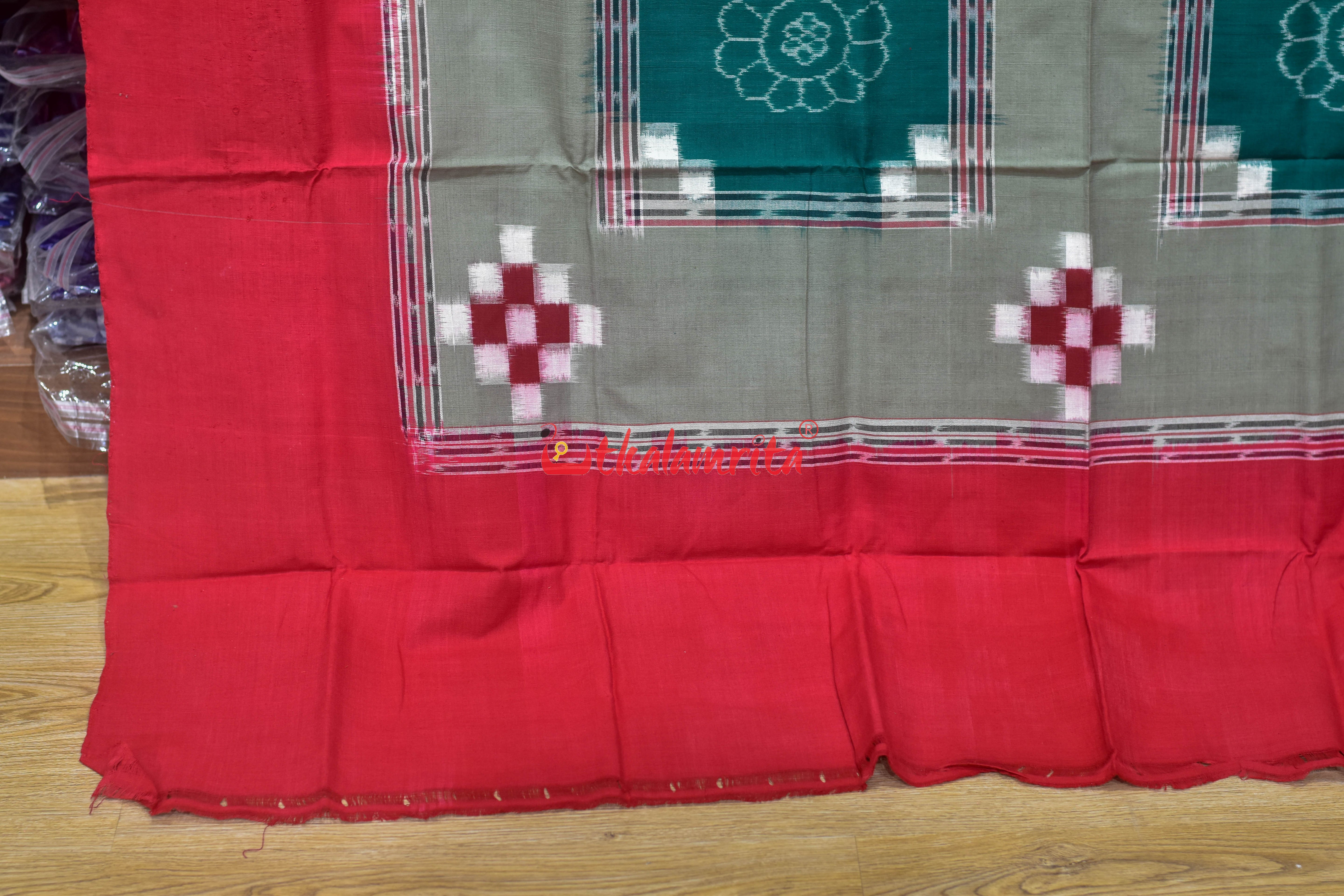 Red Olive Flower Bandha Cotton (Single Bedsheet)