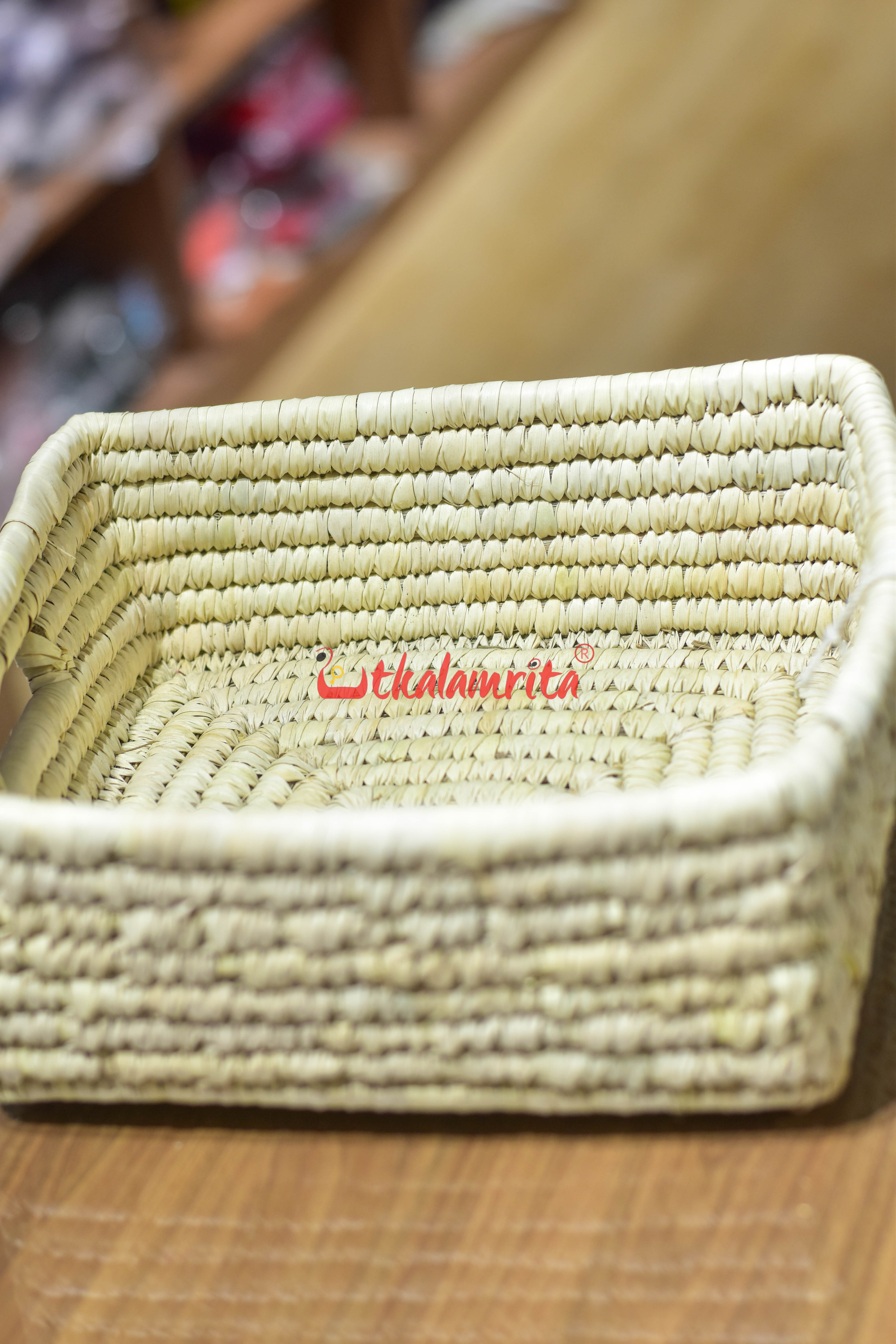 Sabai Grass Natural Square Pathuri Organiser- Medium