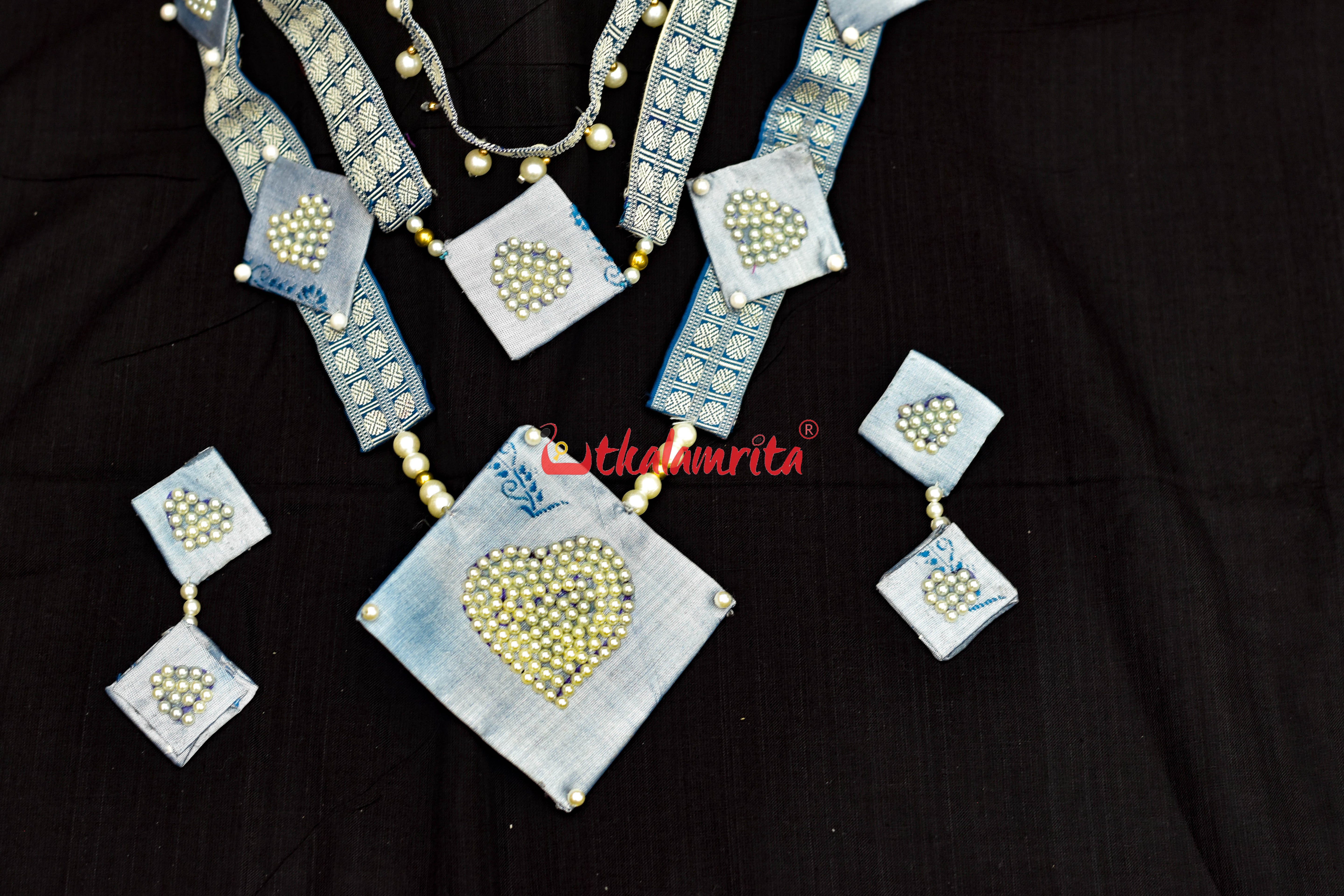 Blue Heart Handloom Jewelry Set
