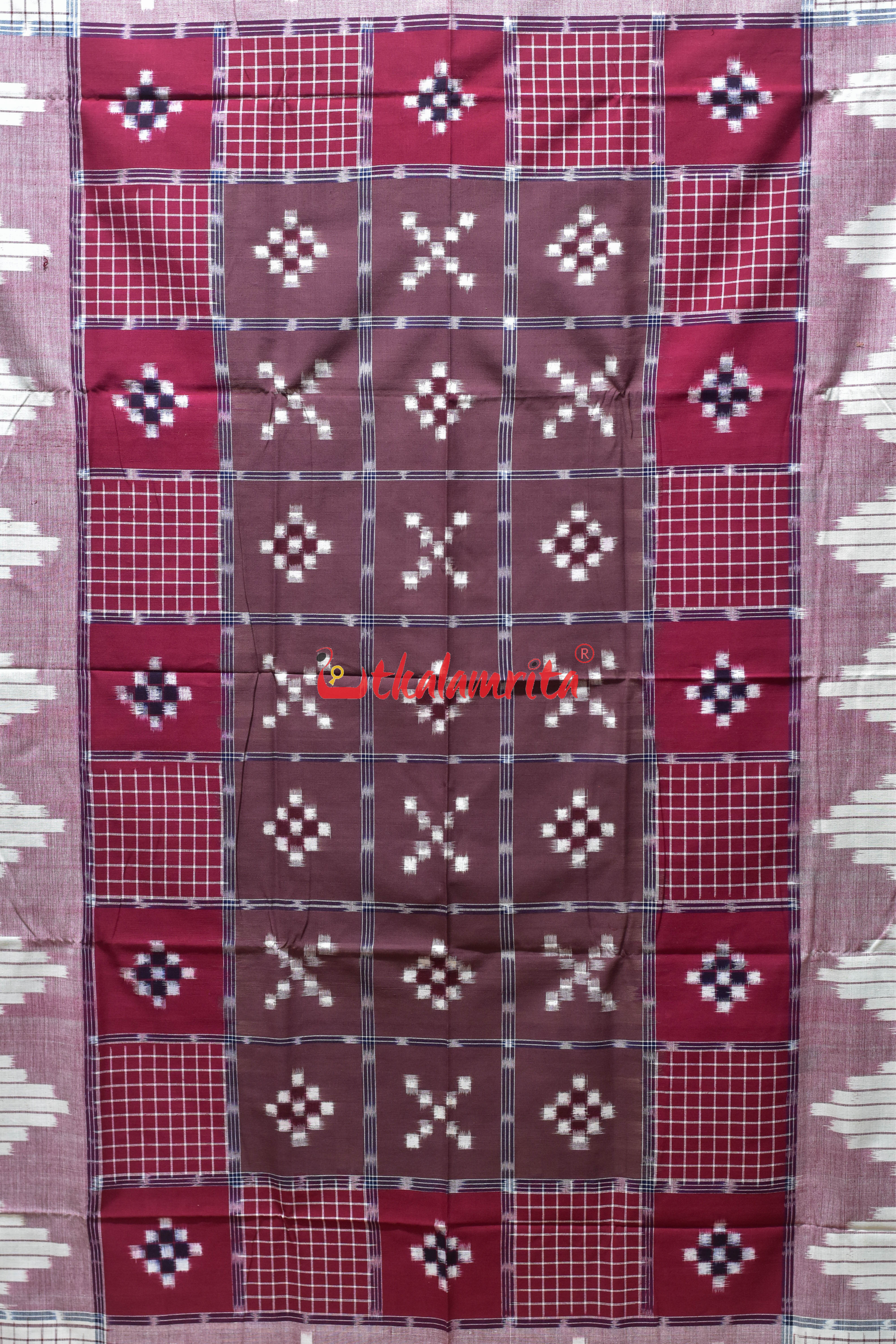 Brown Checks Triple Border Cotton (Single Bedsheet)