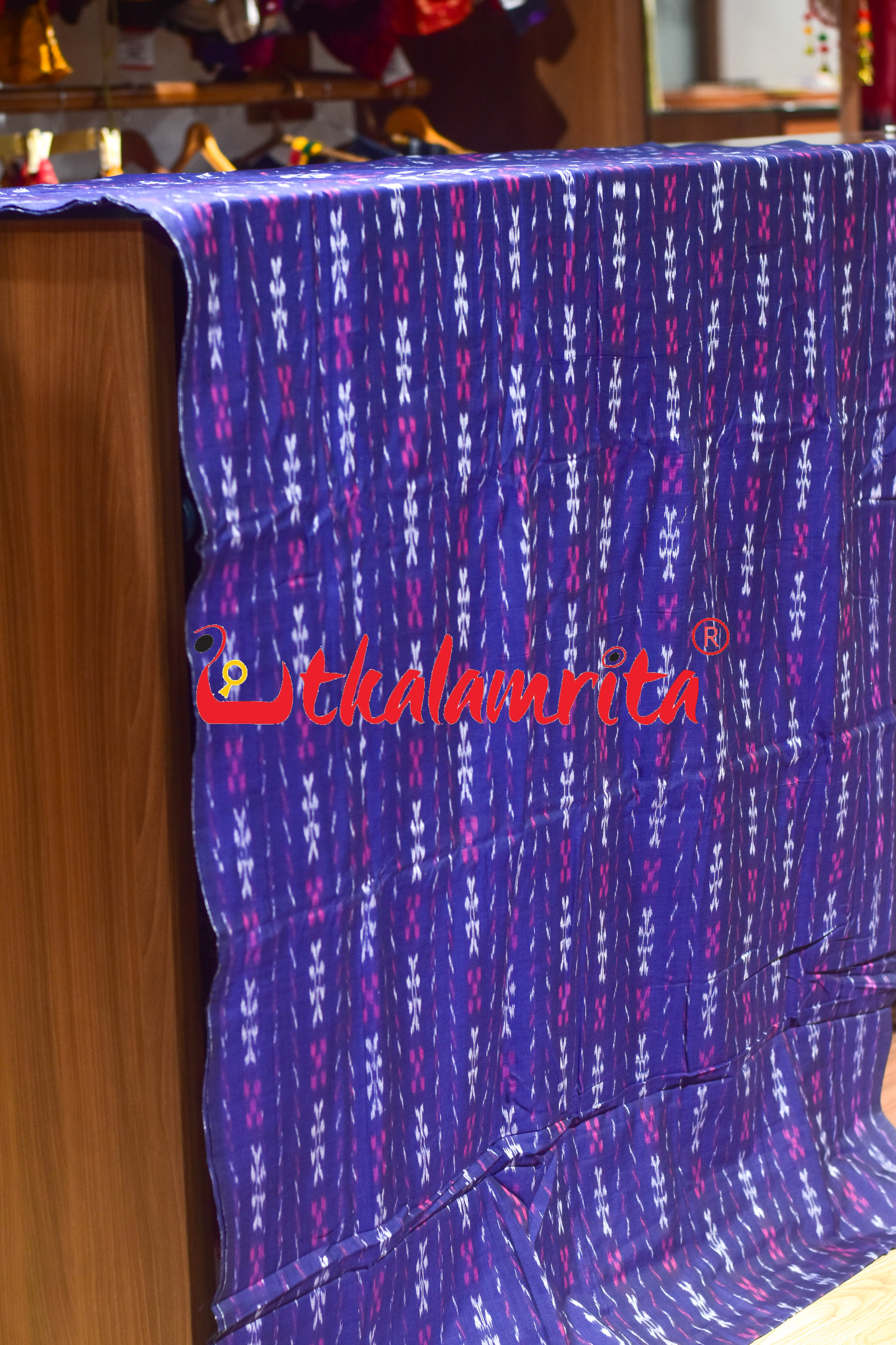 Blue Pasapali Paper Design Cotton (Fabric)