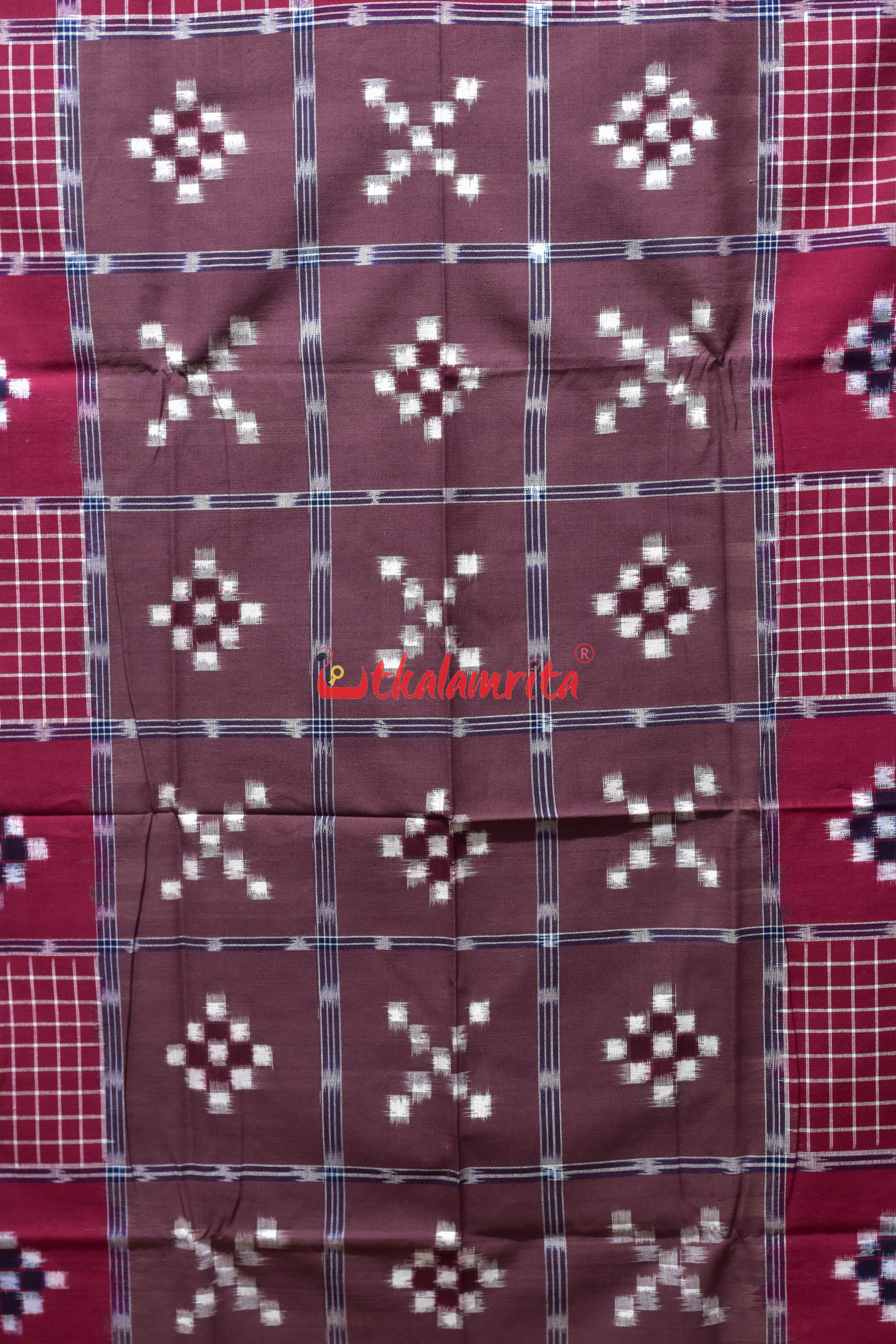 Brown Checks Triple Border Cotton (Single Bedsheet)