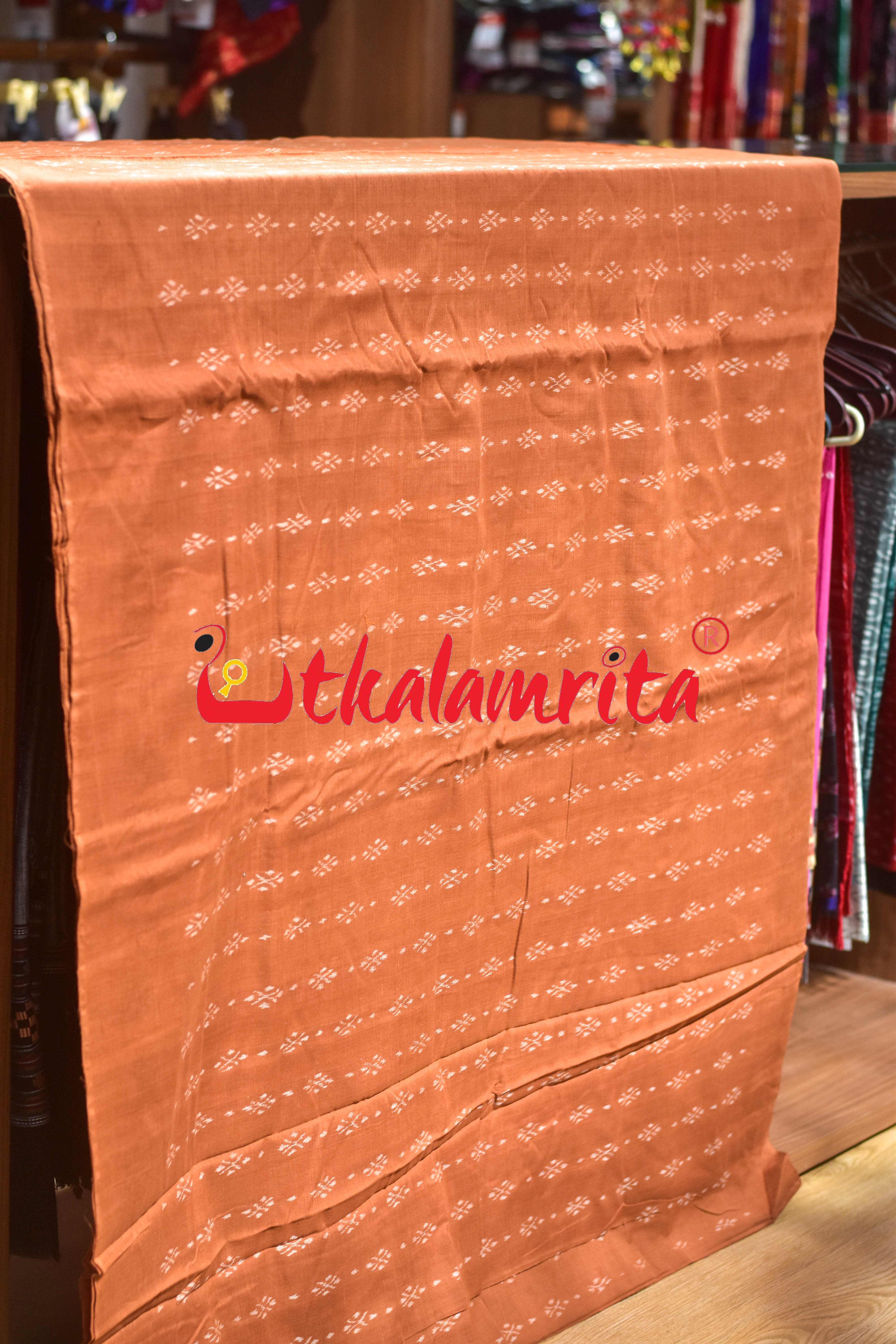Brown Phula Thikiri Sambalpuri Cotton (Fabric)