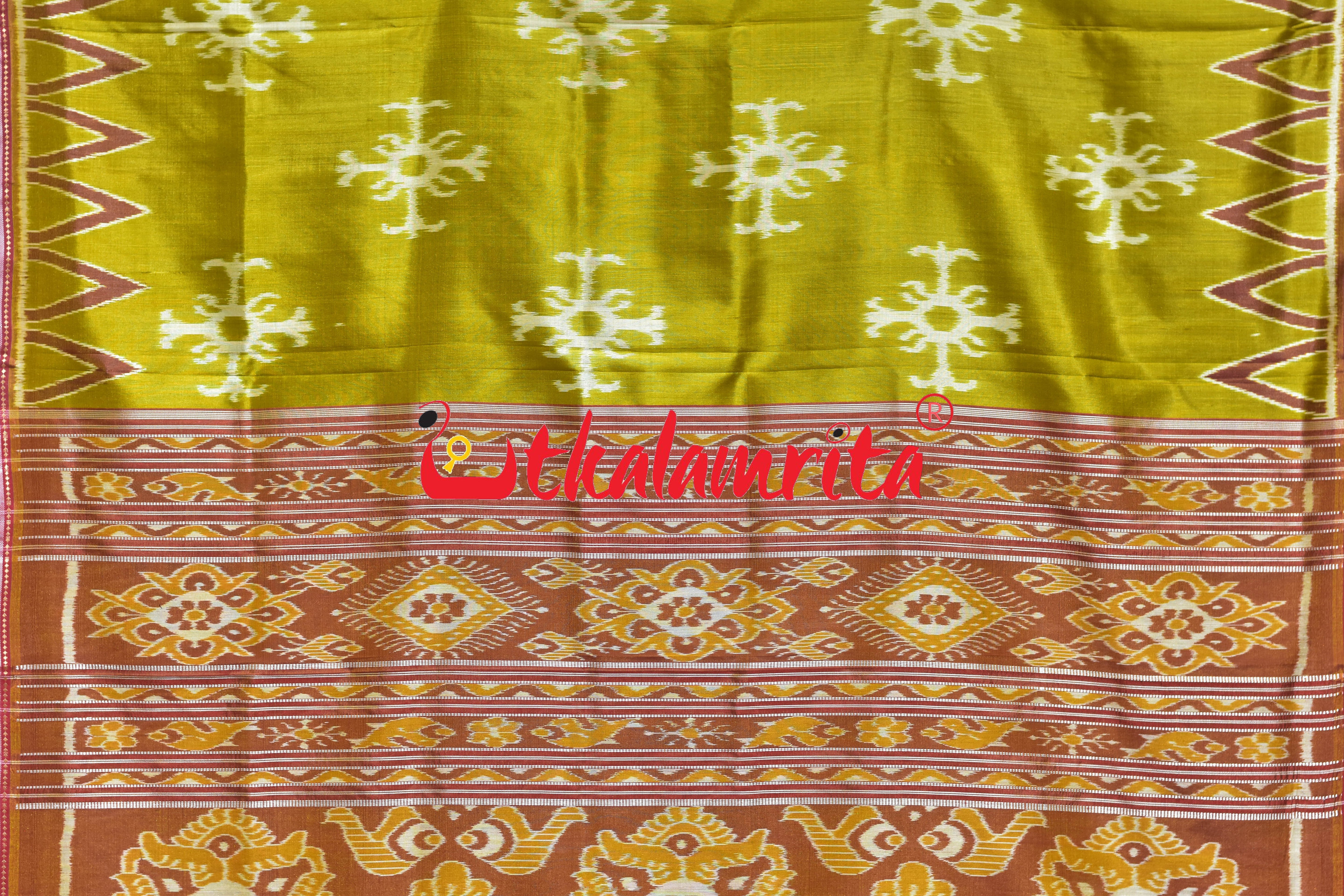 Janhiphuliya Red Border Khandua Silk Saree