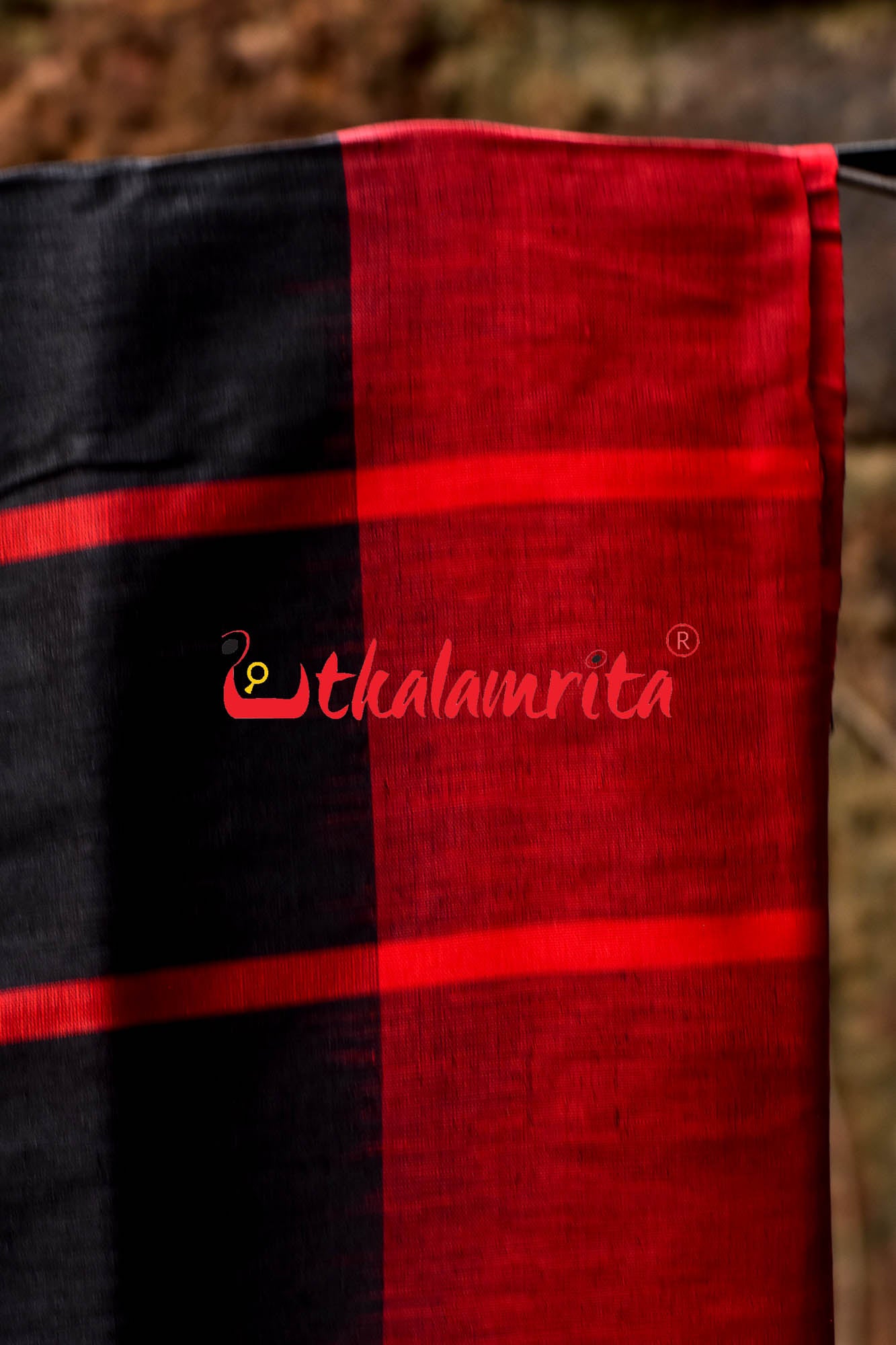 Tussar Santhal Black Red